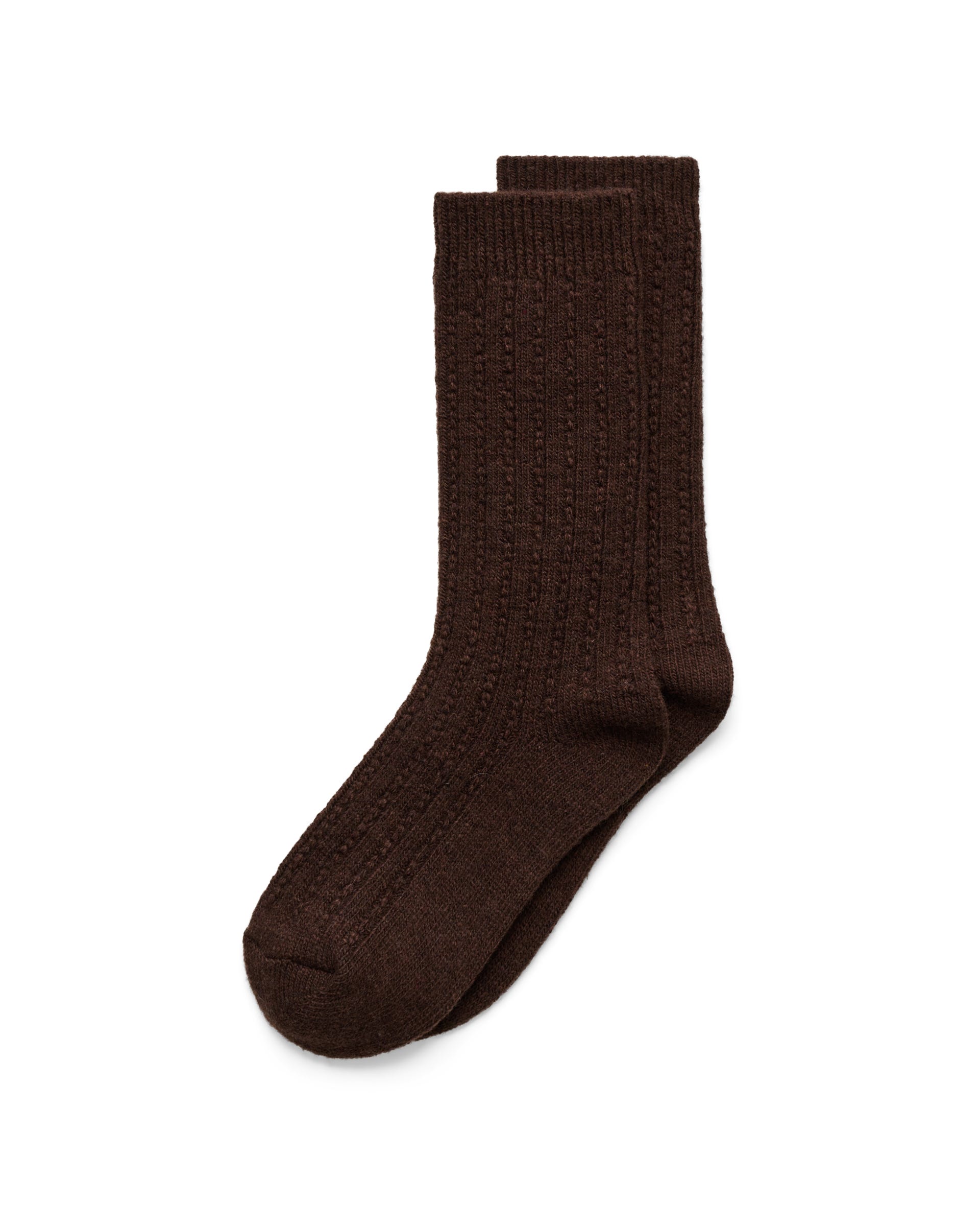 ECCO® HYGGE CABLE KNIT MID-CUT Unisex Stricksocken mit Zopfmuster - Braun - Main