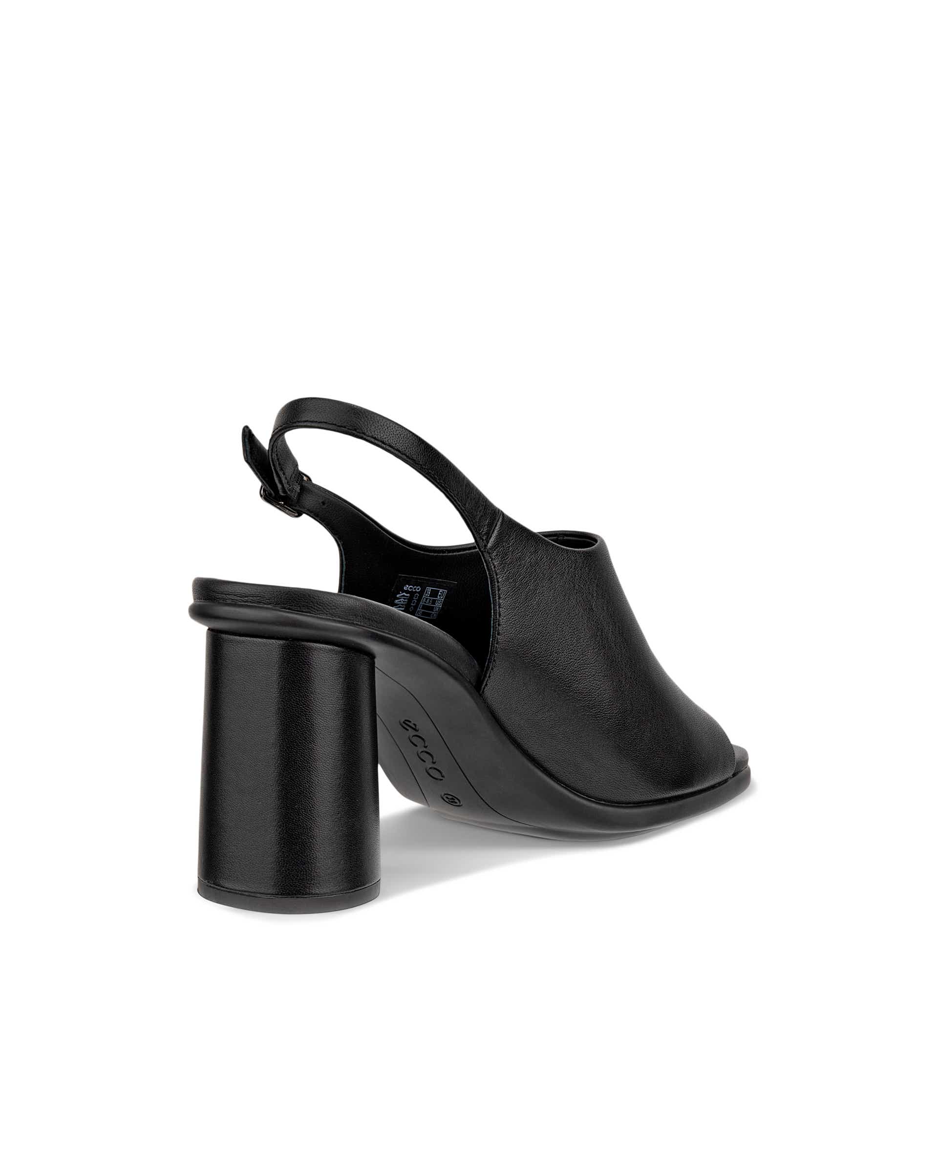 Women's ECCO® Sculpted Alba 65 Leather Heeled Slingback Sandal - Black - Back