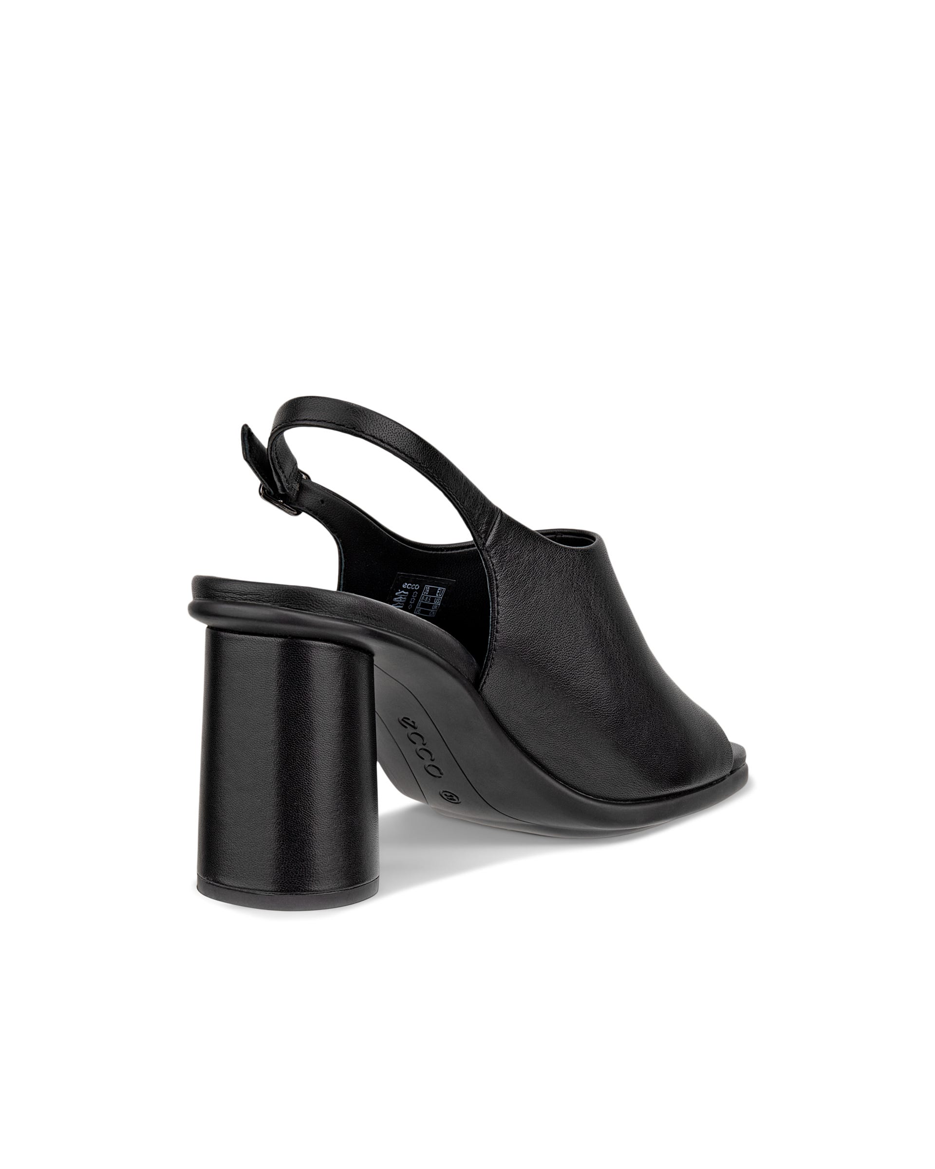 Women's ECCO® Sculpted Alba 65 Leather Heeled Slingback Sandal - Black - Back