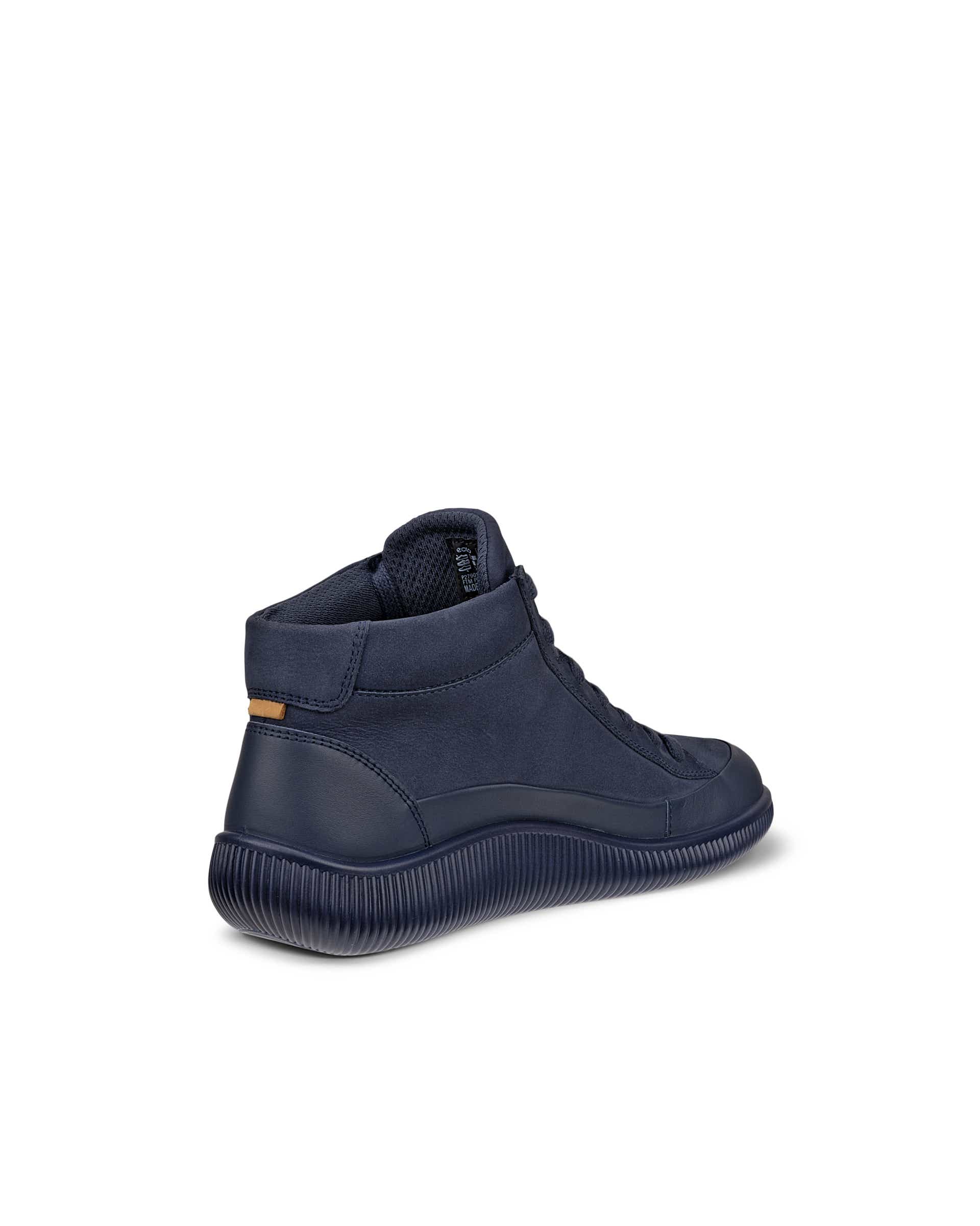 ECCO® SOFT ZERO ženske vodootporne srednje čizme od nubuka - Plava - Back