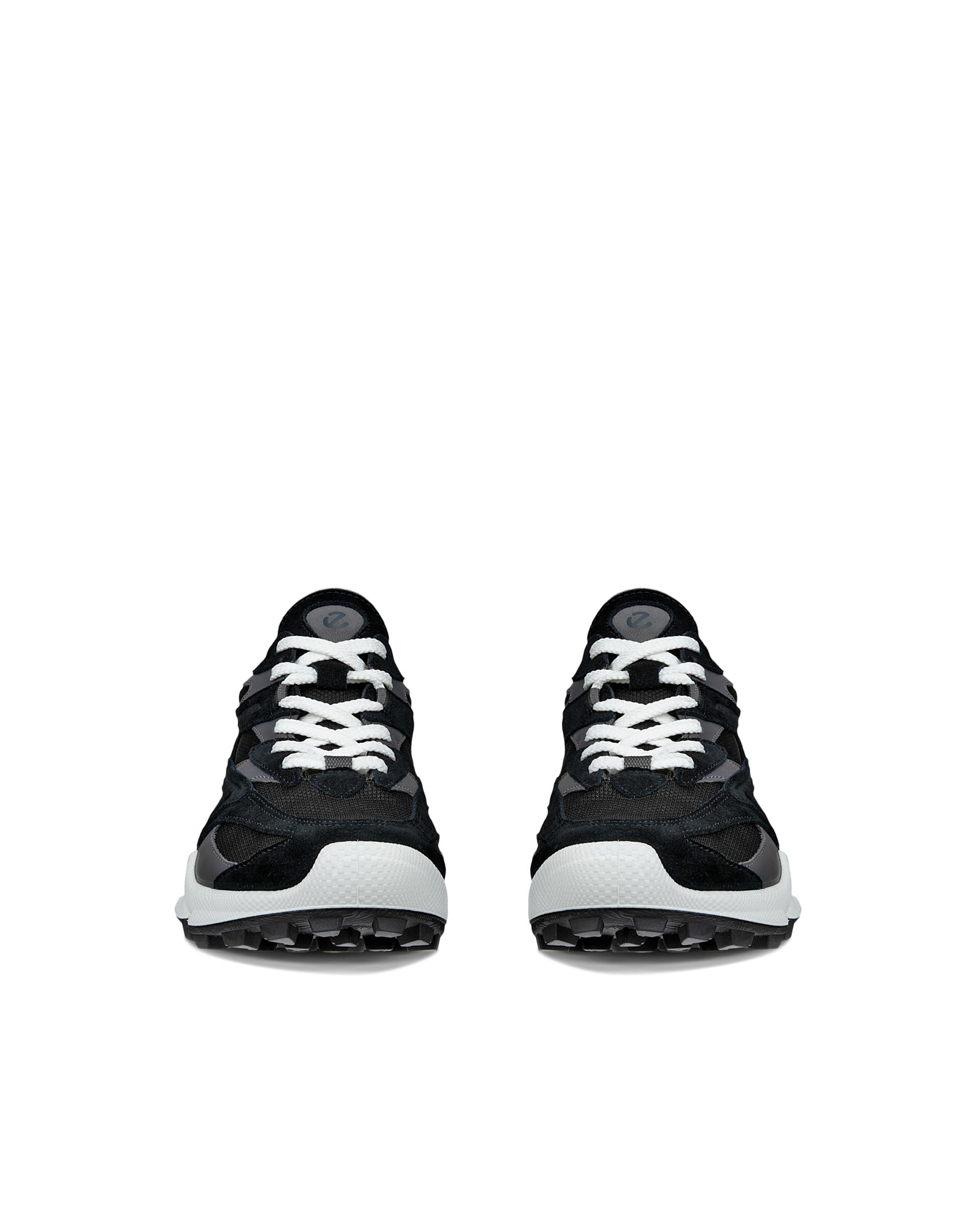 Women's ECCO® Biom C-Trail Suede Sneaker - Black - Front pair