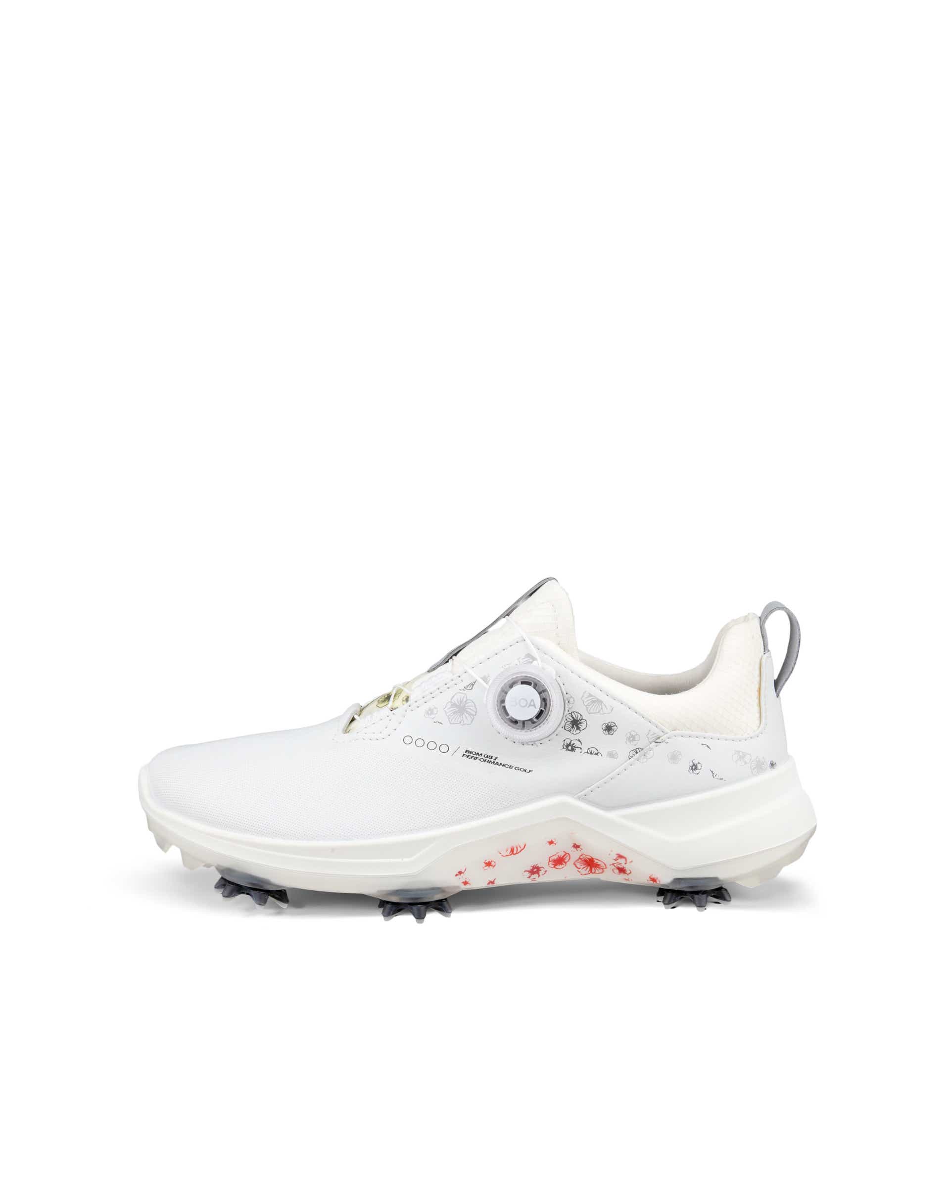 Ladies ECCO® Golf Biom G5 Leather Gore-Tex Cleats - White - Outside