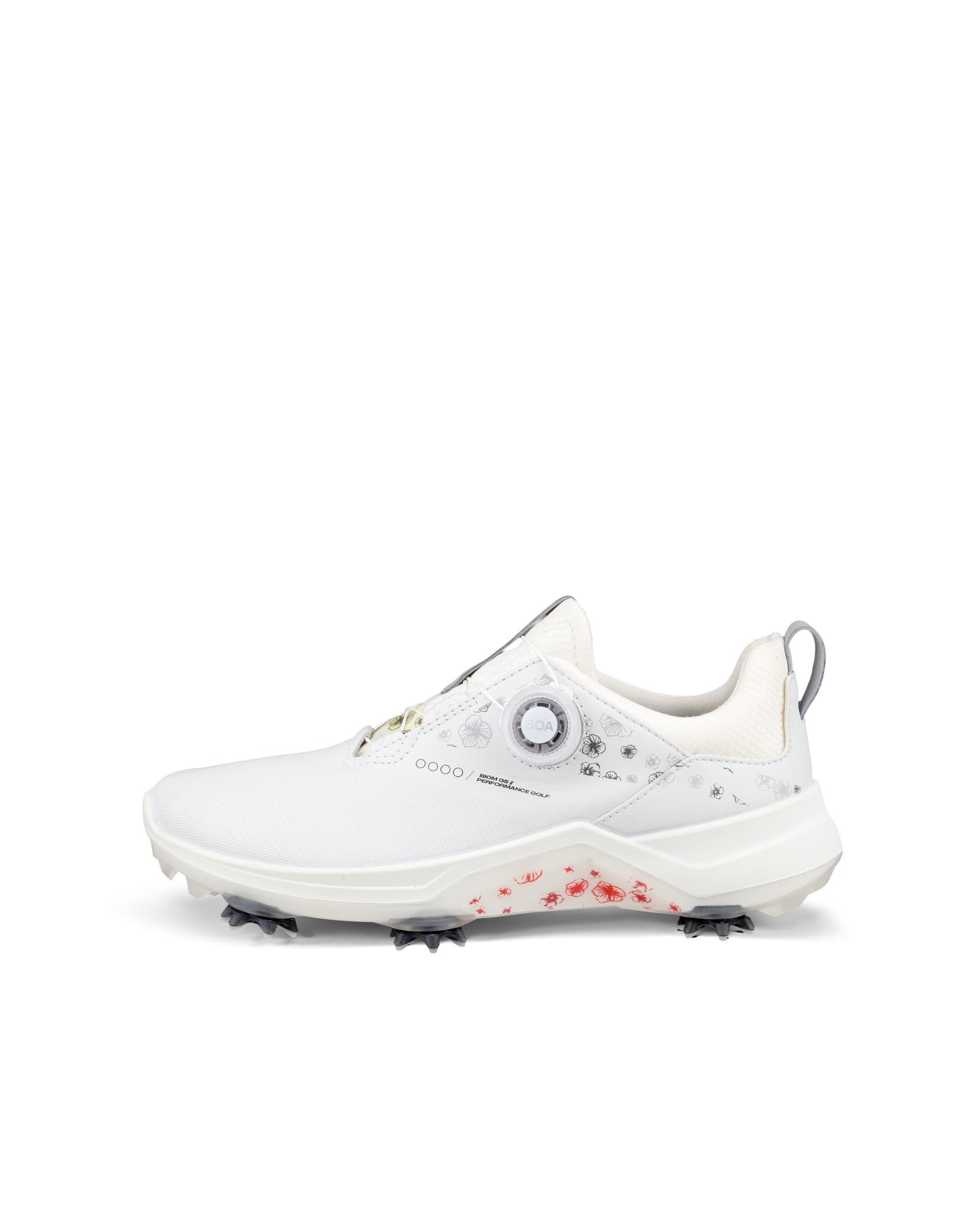 Ladies ECCO® Golf Biom G5 Leather Gore-Tex Cleats - White - Outside