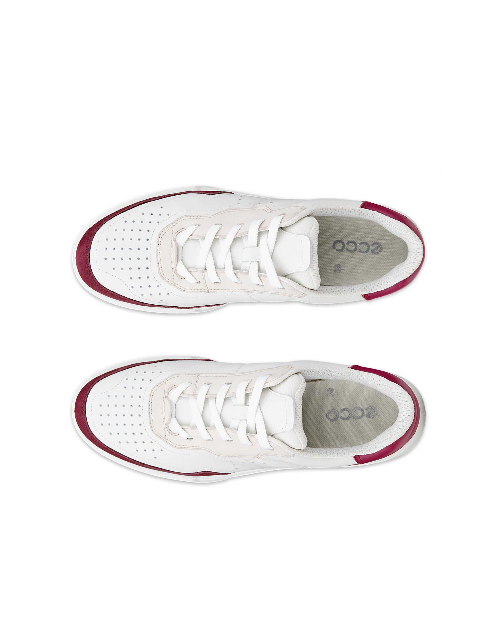 ECCO® STREET COURT ženske kožne tenisice - Crvena - Top left pair
