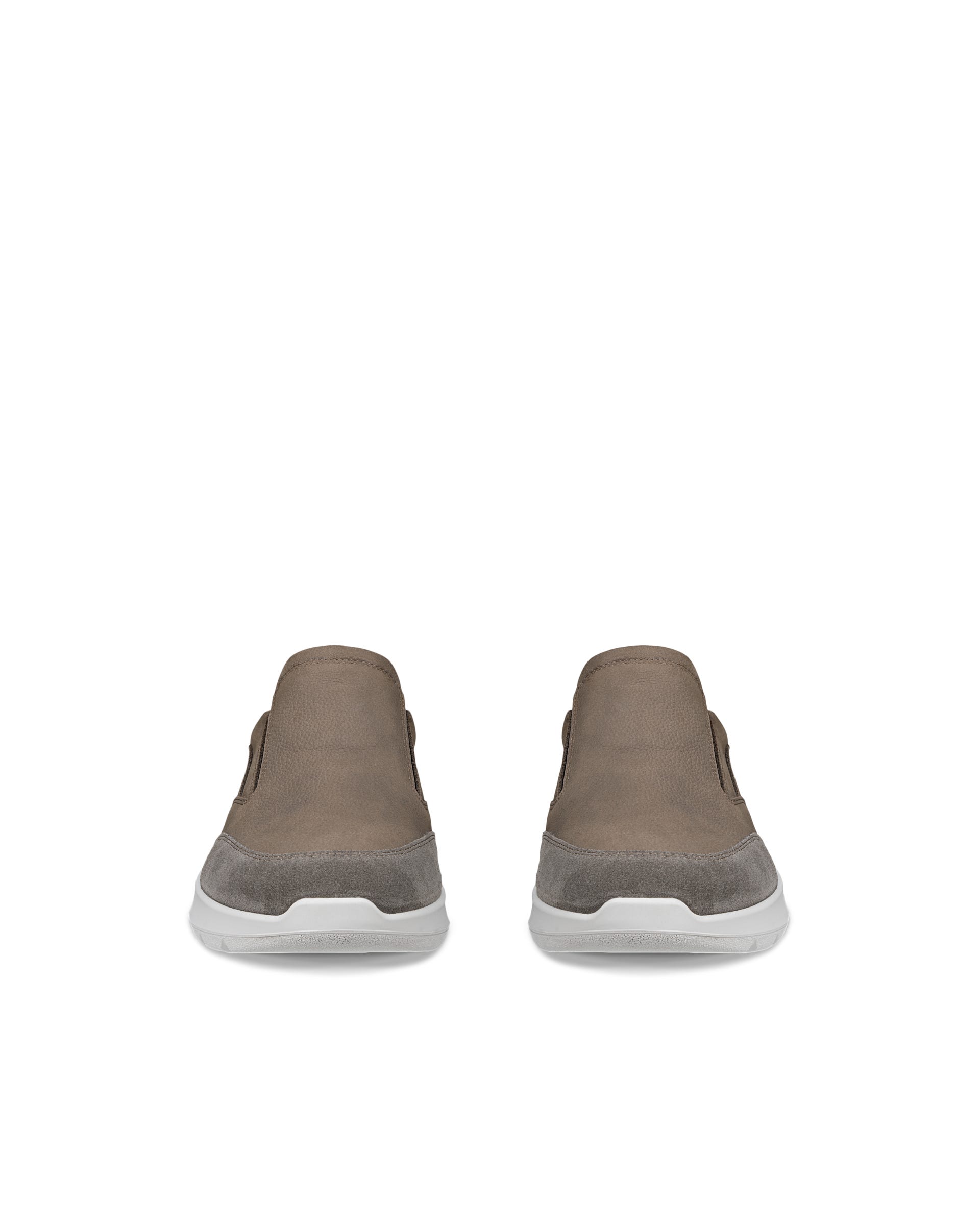 Men's ECCO® CITY STRIDE Nubuck Slip-On Trainer - Brown - Outside