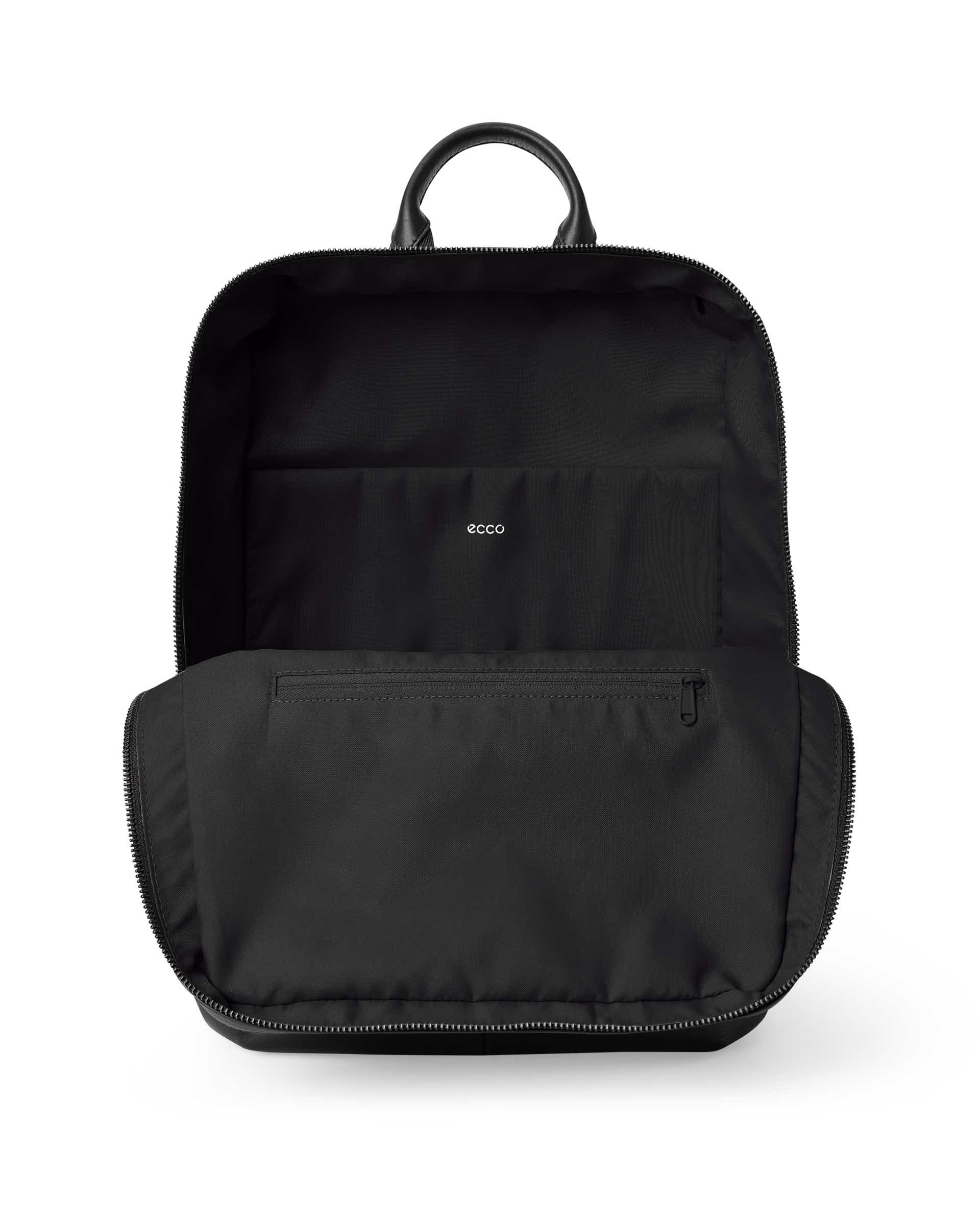 ECCO® LOAD BACKPACK Herren Quadratischer Rucksack aus Leder - Schwarz - Inside