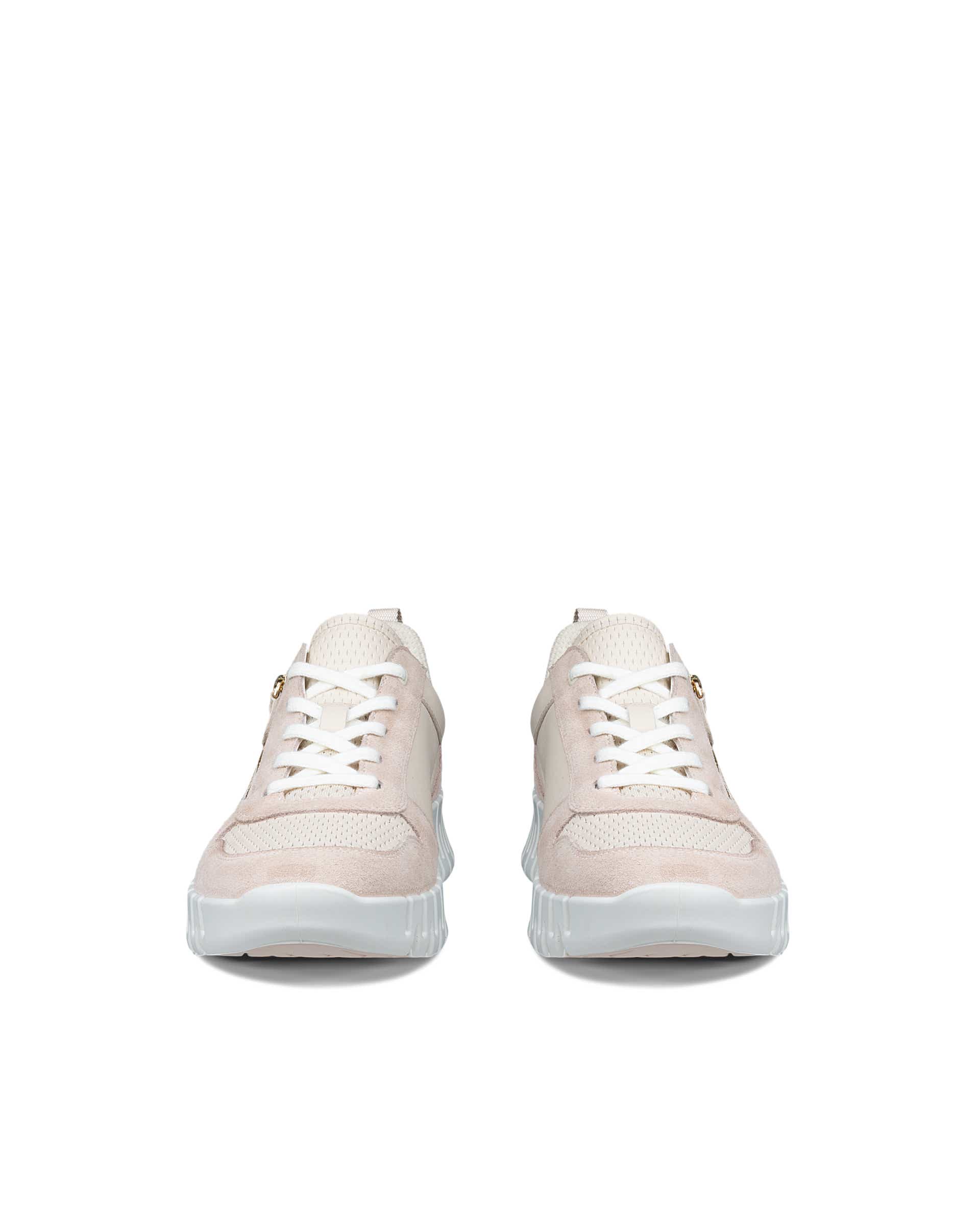 ECCO® GRUUV Damen Sneaker aus Leder & Textil - Beige - Front pair