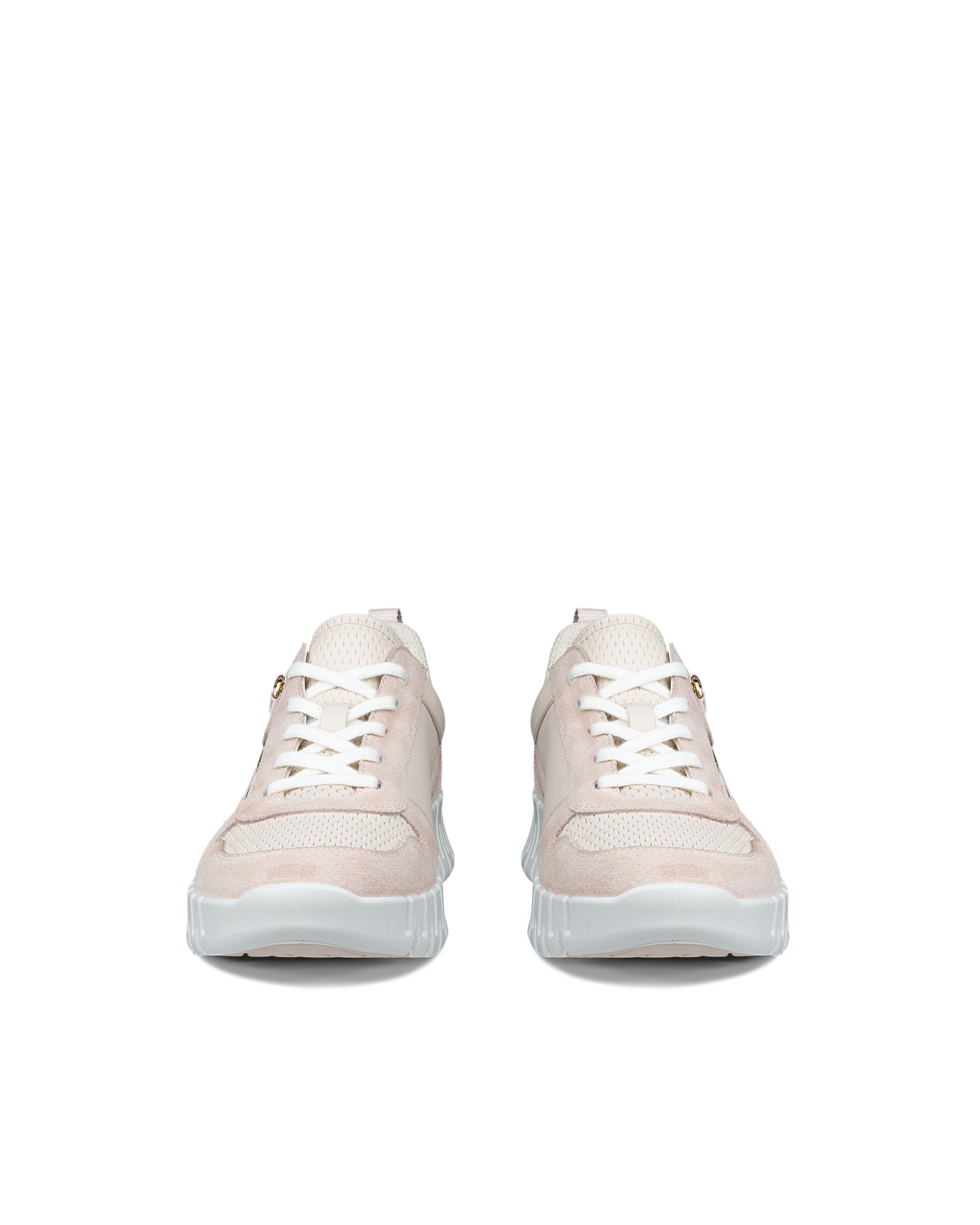 ECCO® GRUUV Damen Sneaker aus Leder & Textil - Beige - Front pair