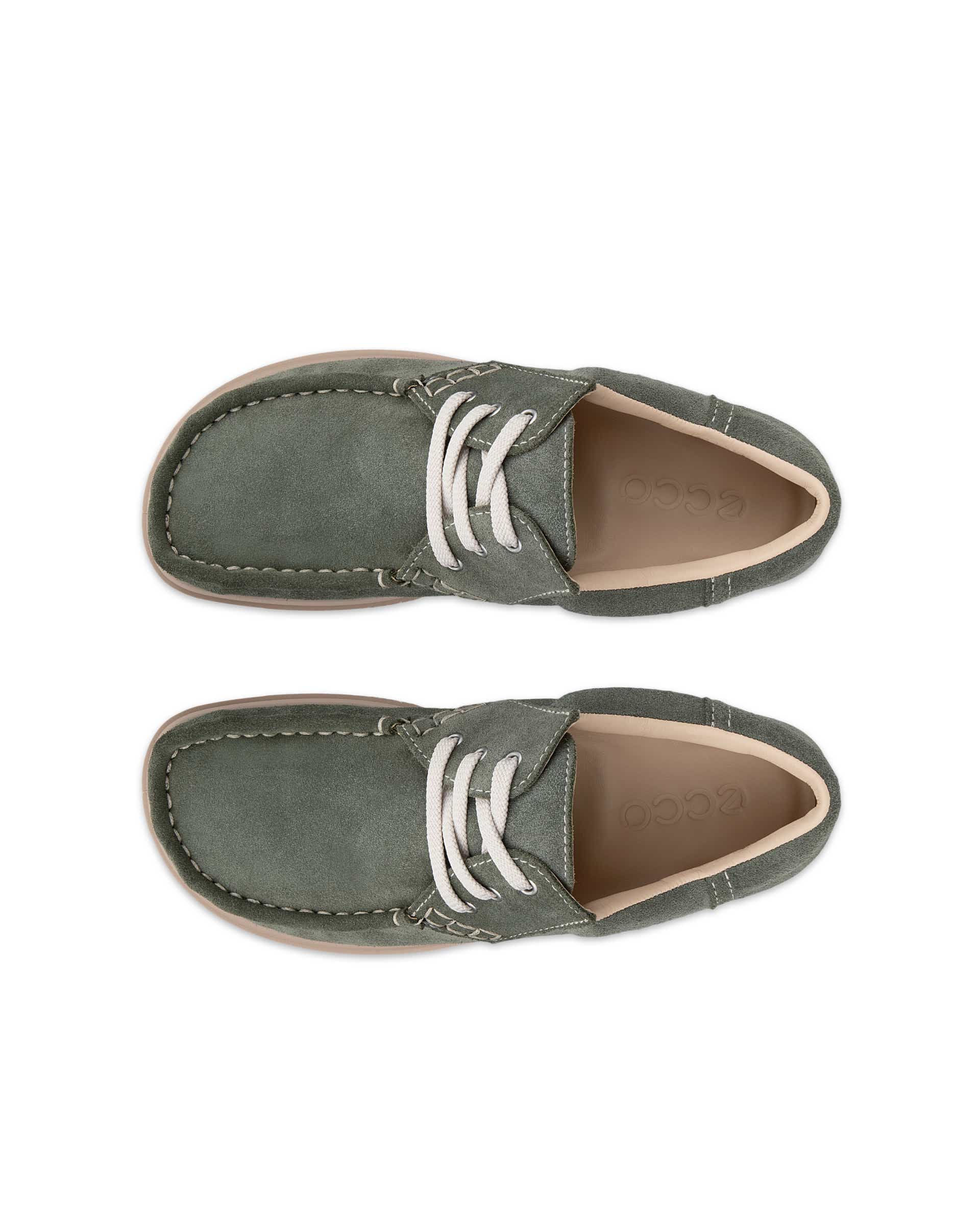 ECCO® JOKE ženske čizme od brušene kože na vezanje - Zelena - Top left pair
