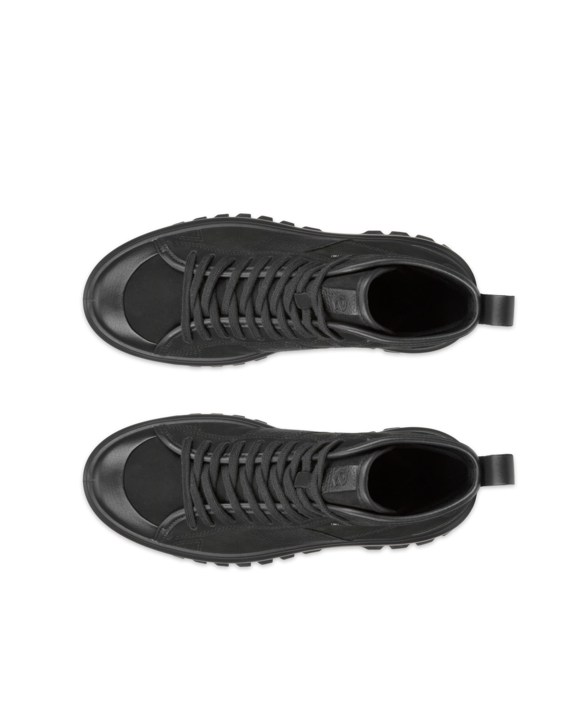 Women's ECCO® Street Ace Rugged Nubuck Gore-Tex High-Top Sneaker - Black - Top left pair