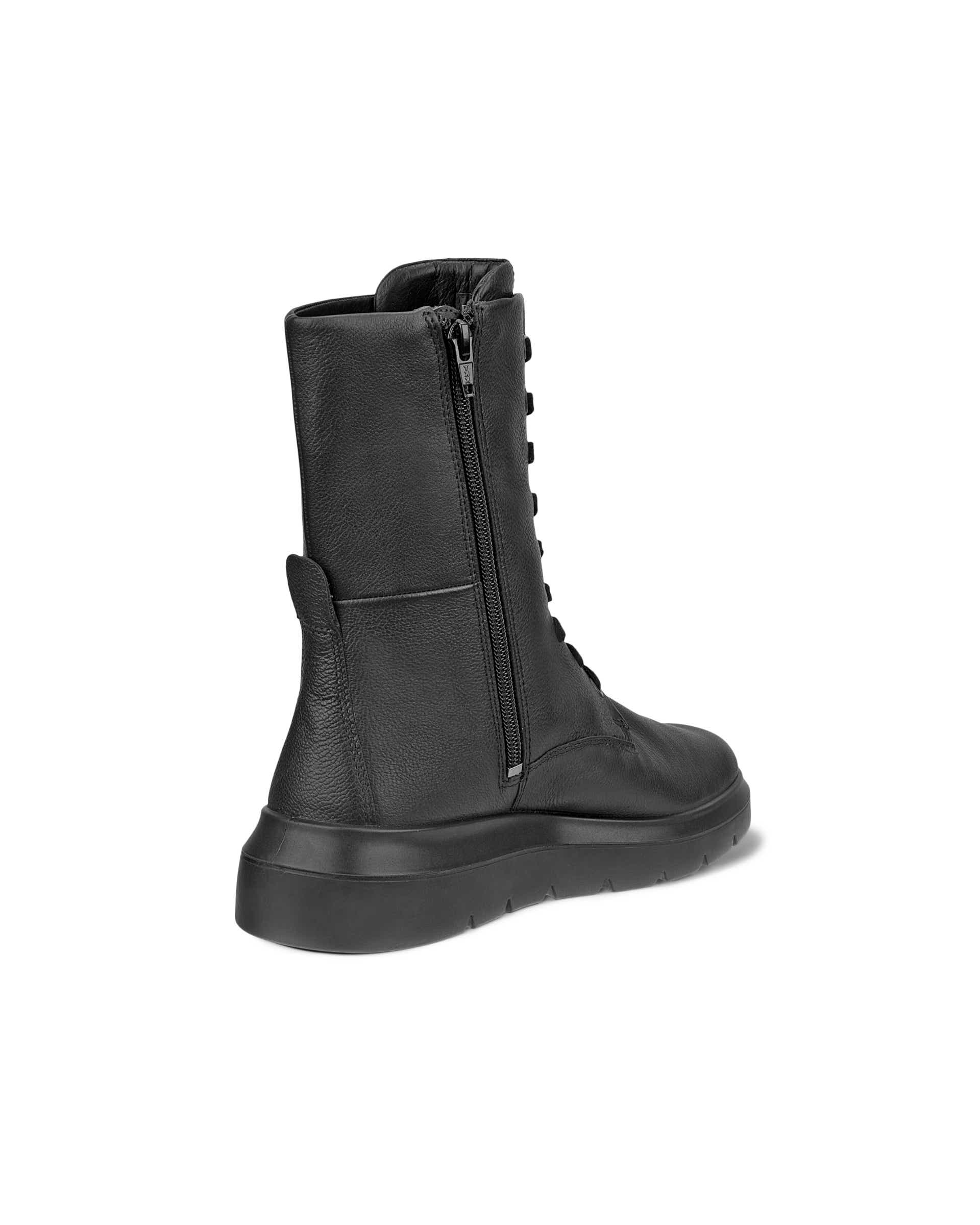 ECCO Nouvelle ウィメンズ レザーレースアップブーツ - ブラック - Back