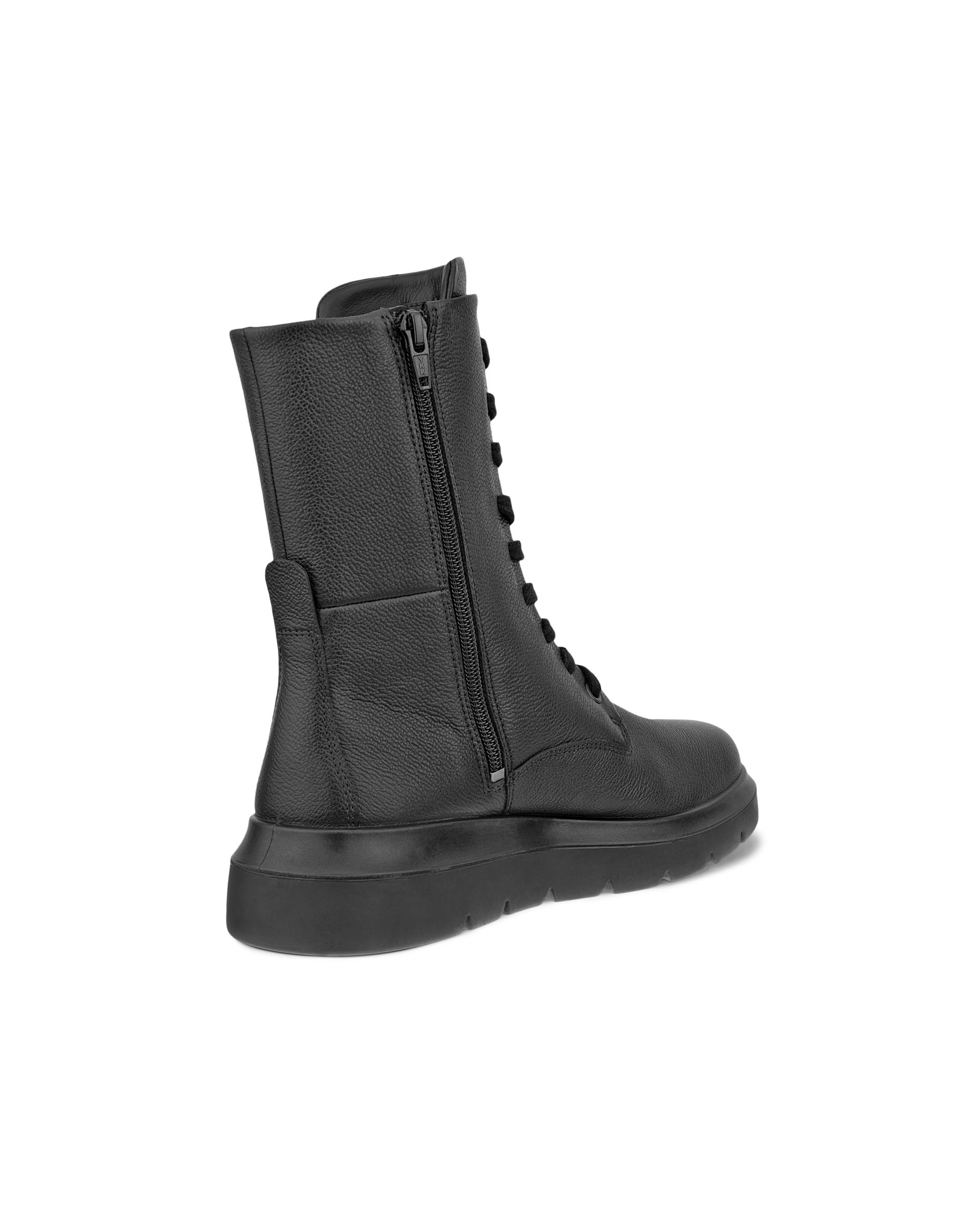 ECCO Nouvelle ウィメンズ レザーレースアップブーツ - ブラック - Back