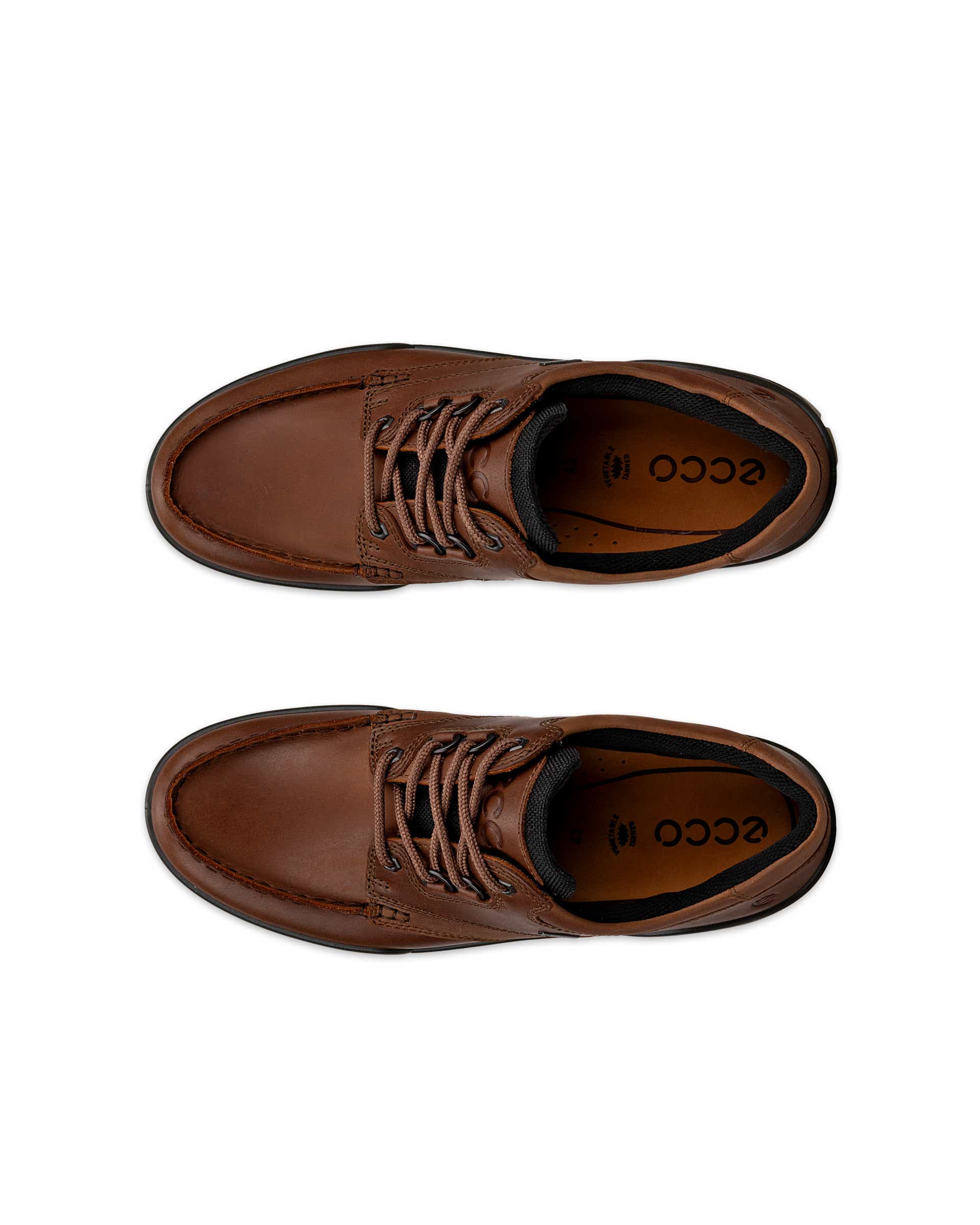 ECCO® Track 25 Heren leren Gore-Tex sneaker - Bruin - Top left pair
