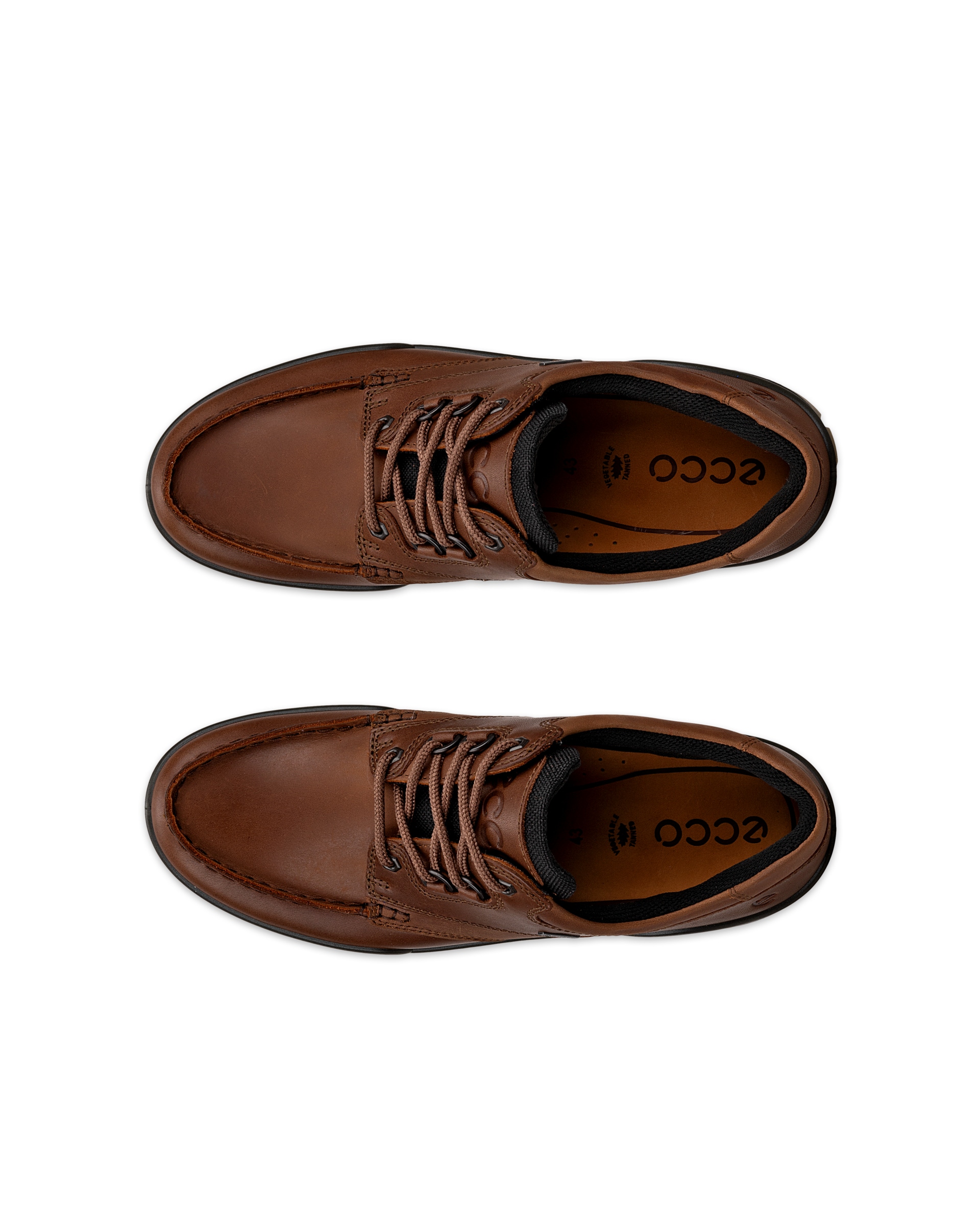 ECCO® Track 25 Heren leren Gore-Tex sneaker - Bruin - Top left pair