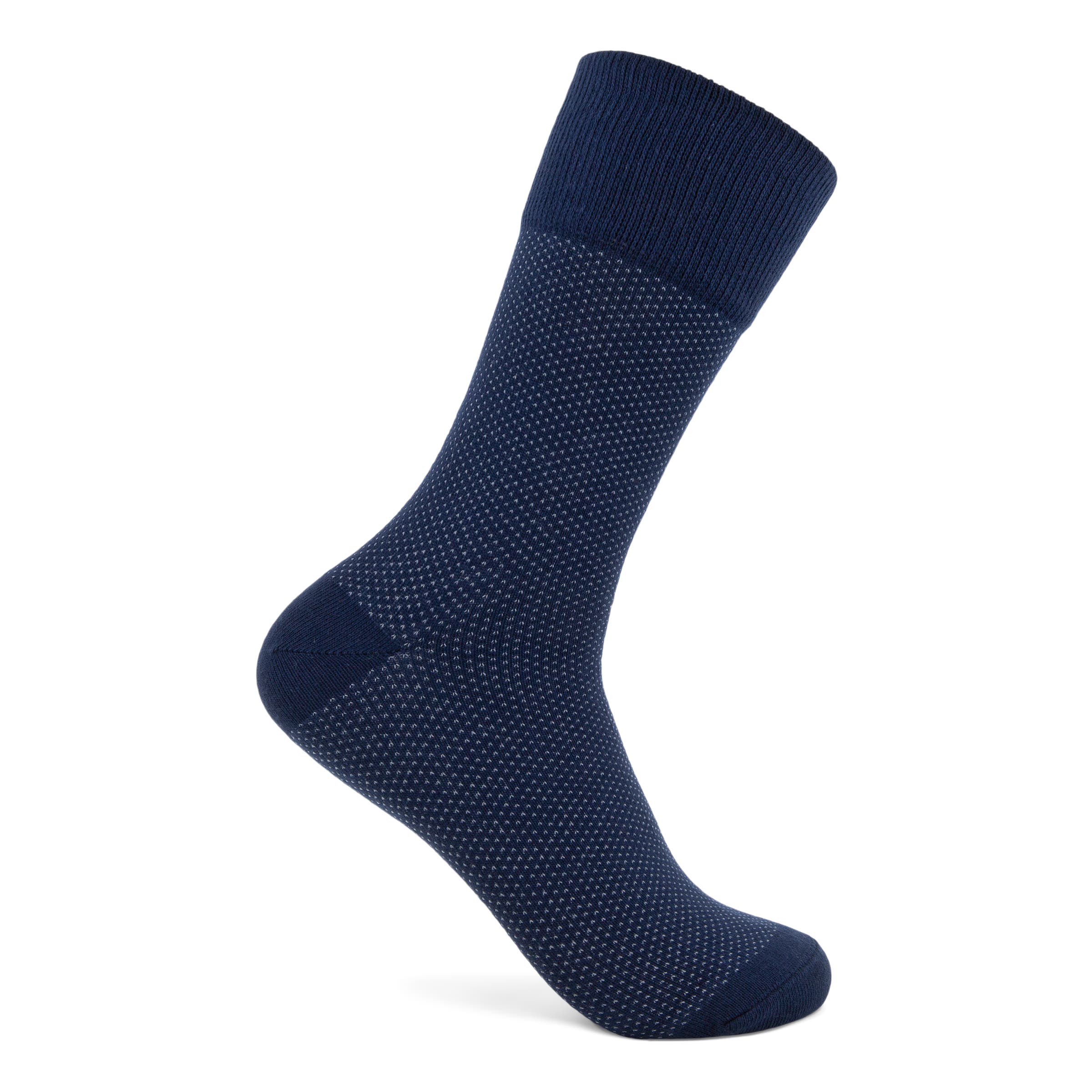 ECCO Men's Classic Birds Eye Mid-cut Socks - Blue - Detail-1