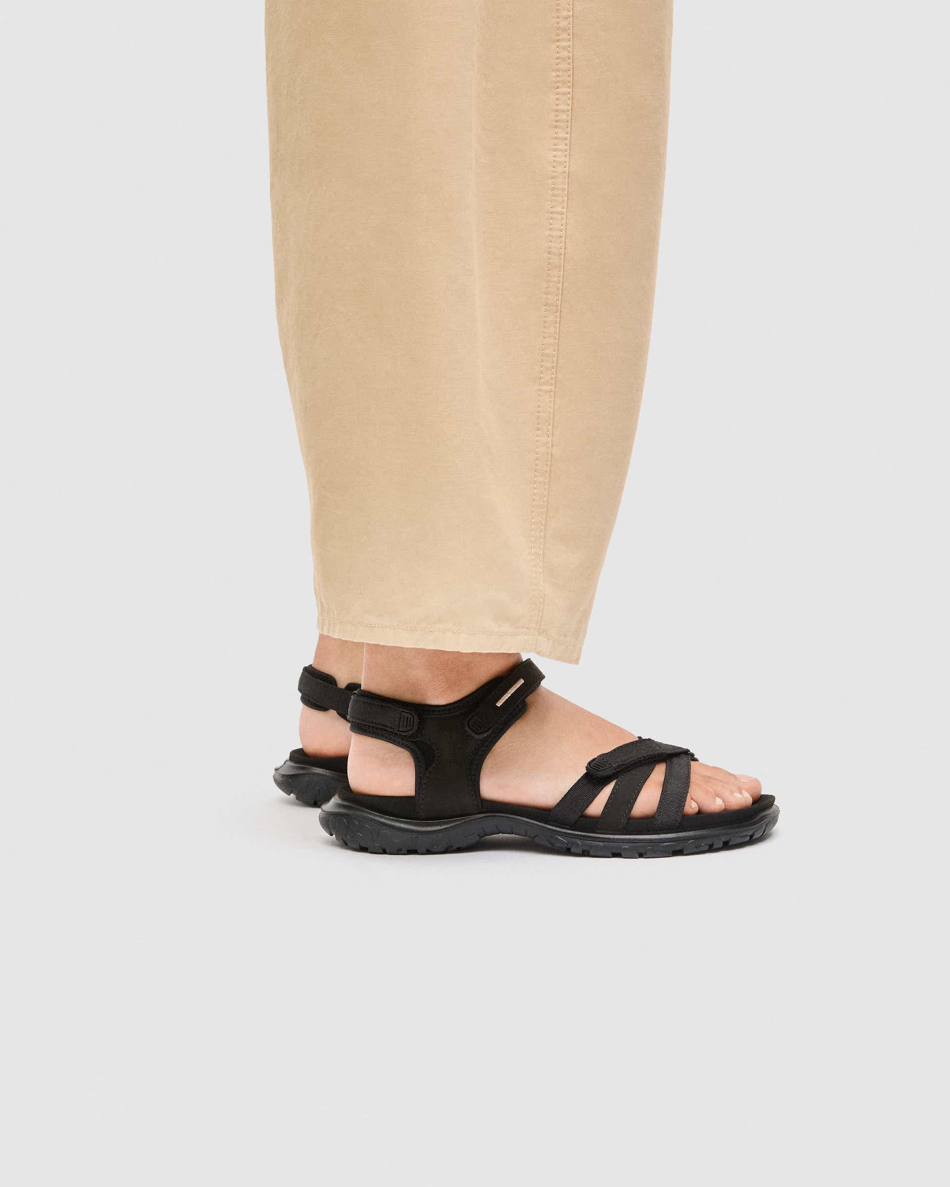 Women's ECCO® Offroad Roam Nubuck Two Strap Sandal - Black - Lifestyle image-1