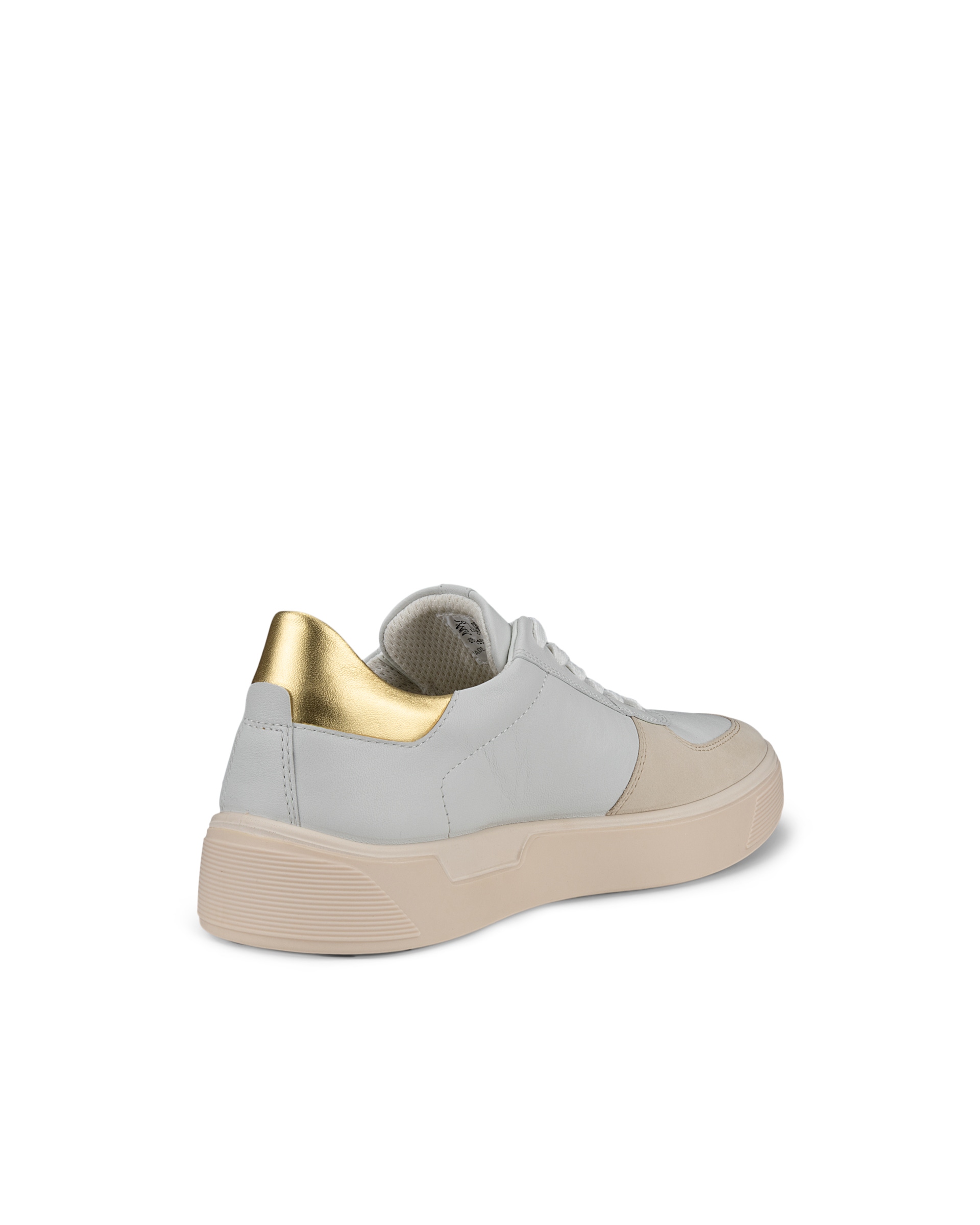 Women's ECCO® Street Tray Leather Sneaker - Beige - Back