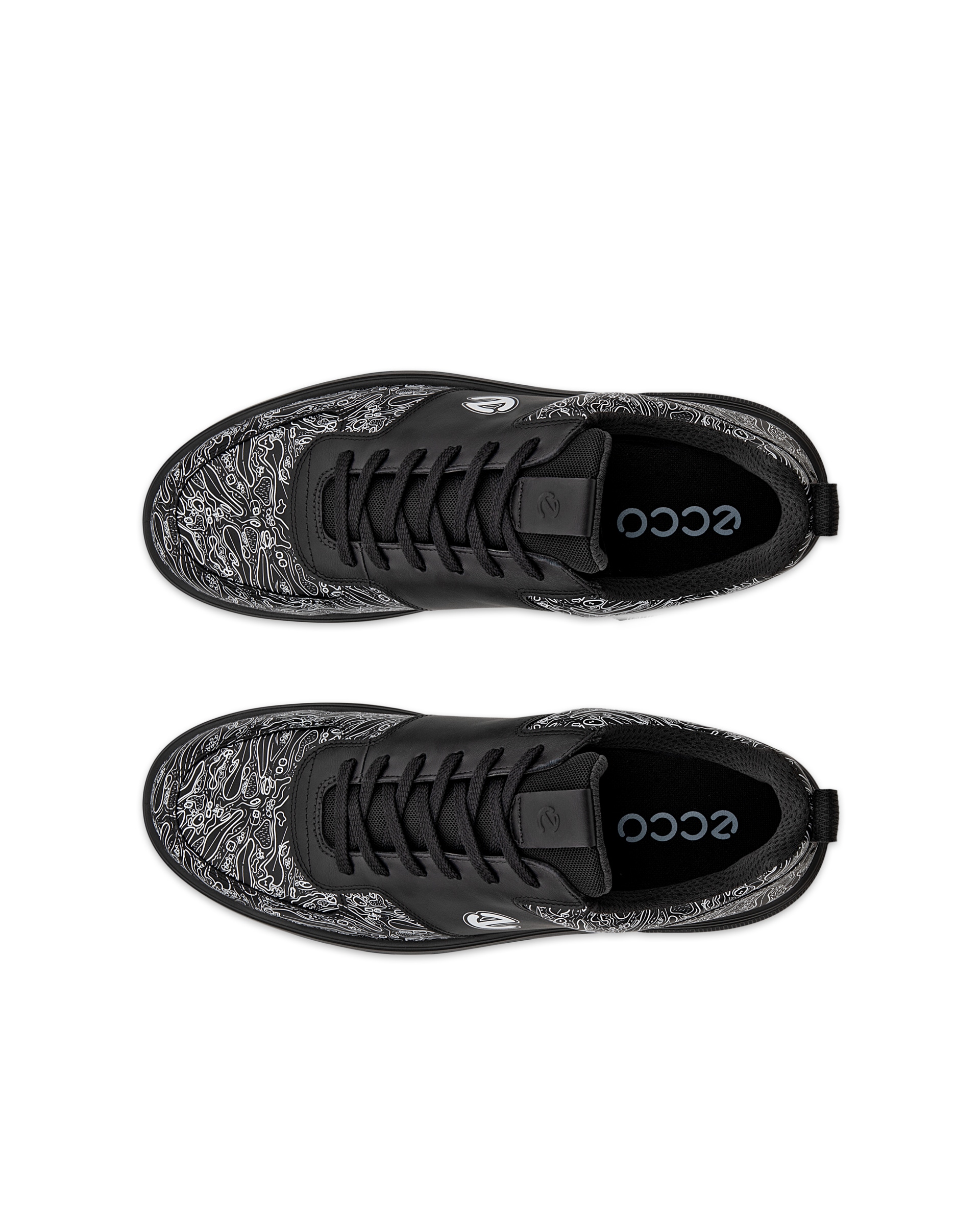 ECCO® Golf Street 720 férfi Gore-Tex bőr golfcipő - Fekete - Top left pair