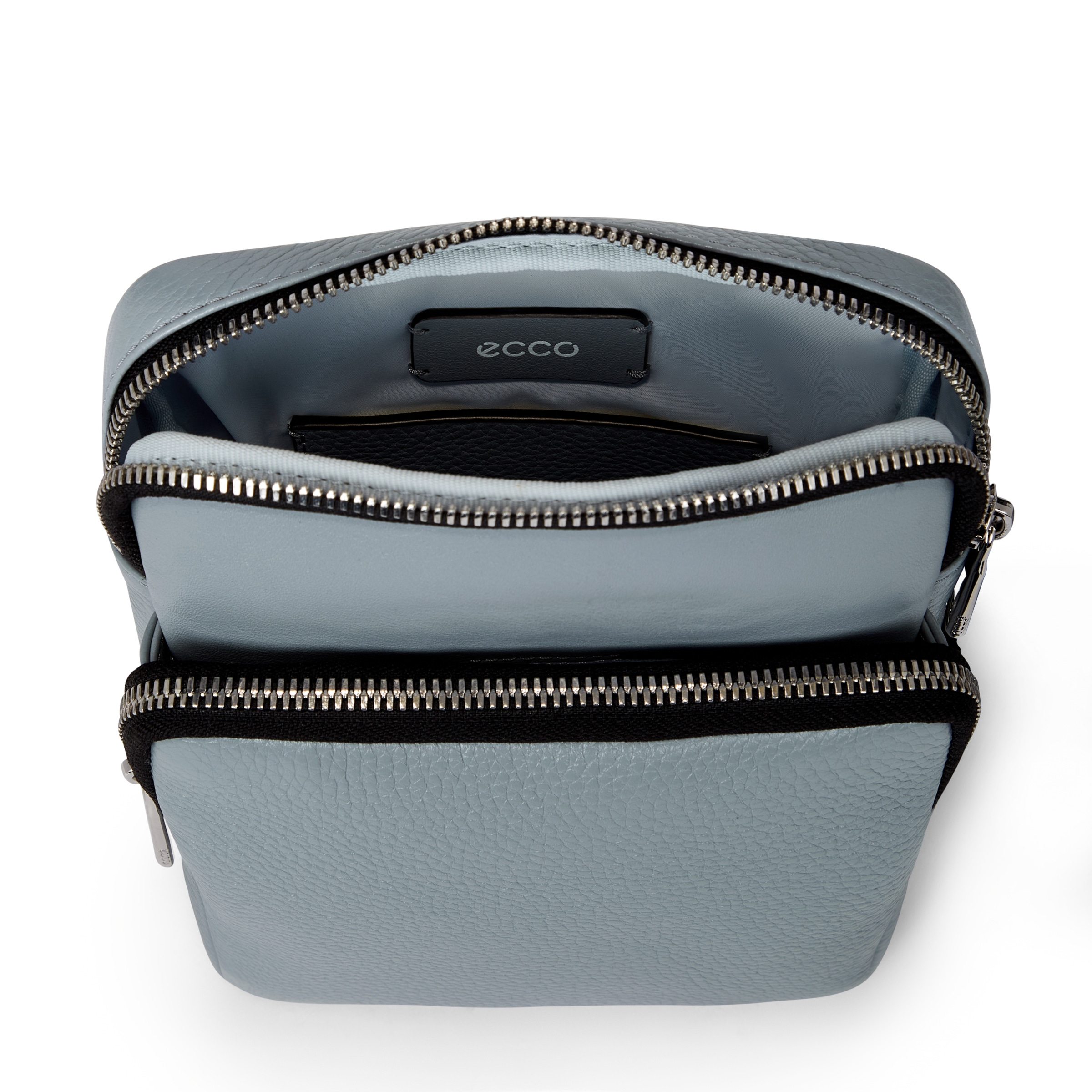 ECCOยฎ Flat Pouch Leather Crossbody Bag - Grey - Inside