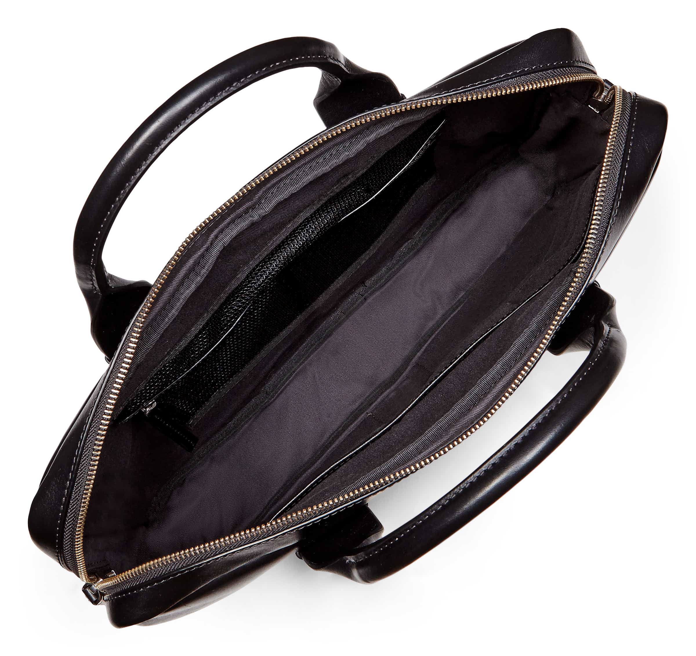 Men's ECCO® Lars Leather Laptop Bag - Black - Inside