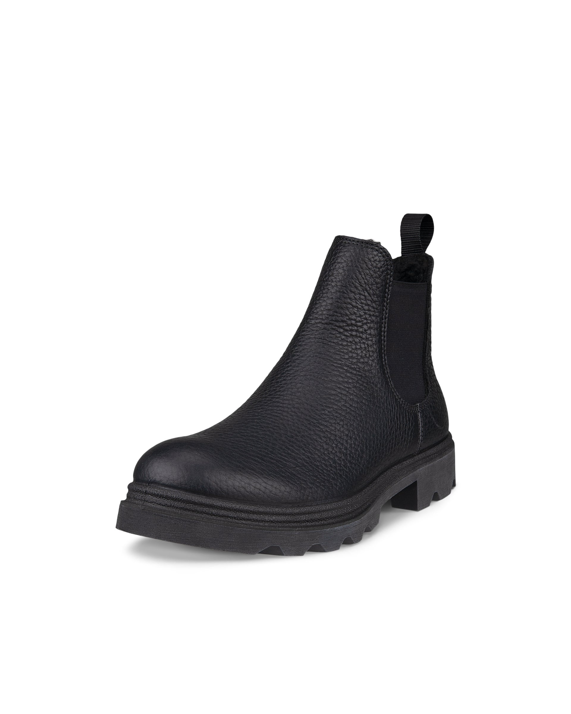 ECCO® Grainer botte Chelsea en cuir pour femme - Noir - Main