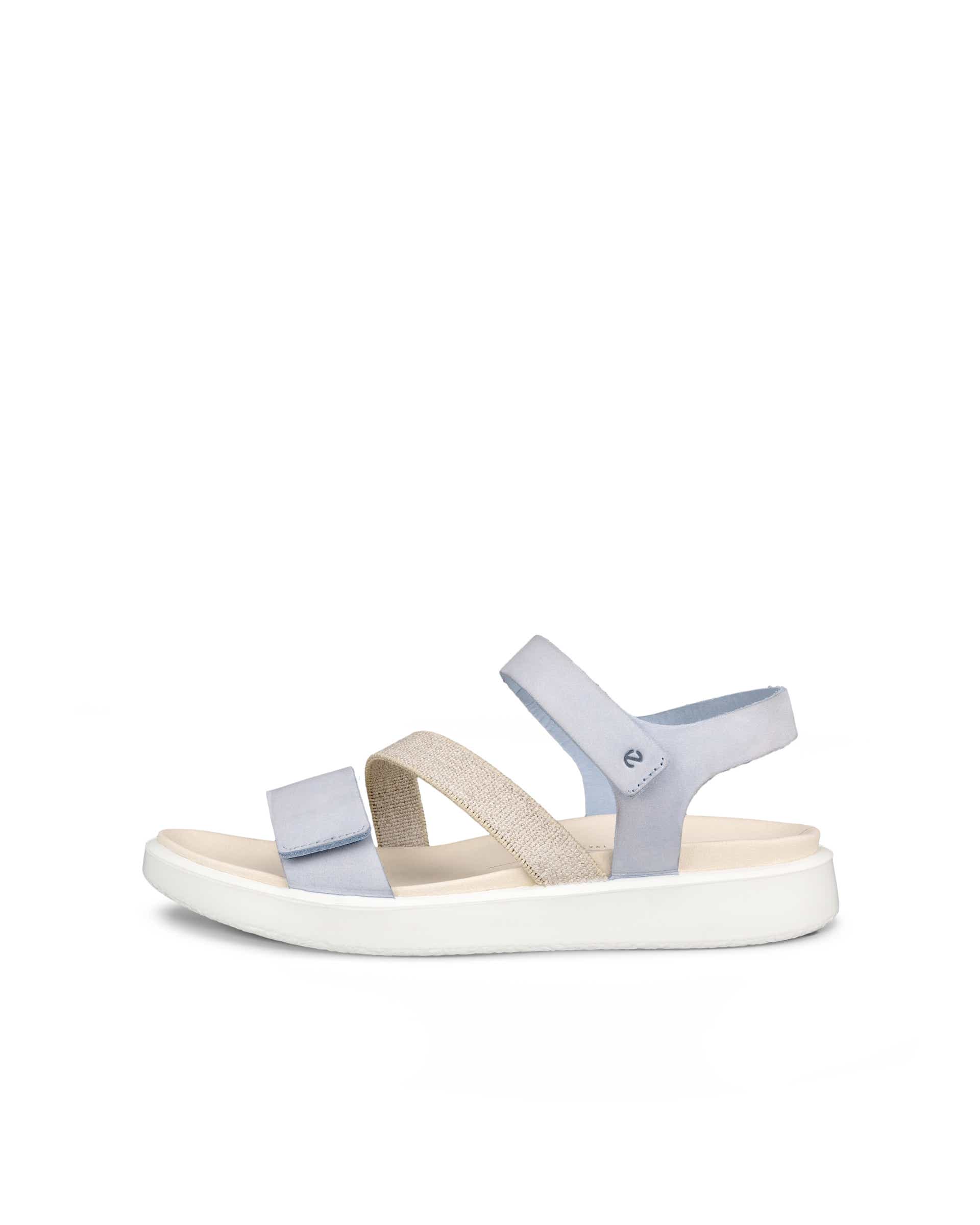 Women's ECCO® Flowt Nubuck Wedge Sandal - Blue - Outside