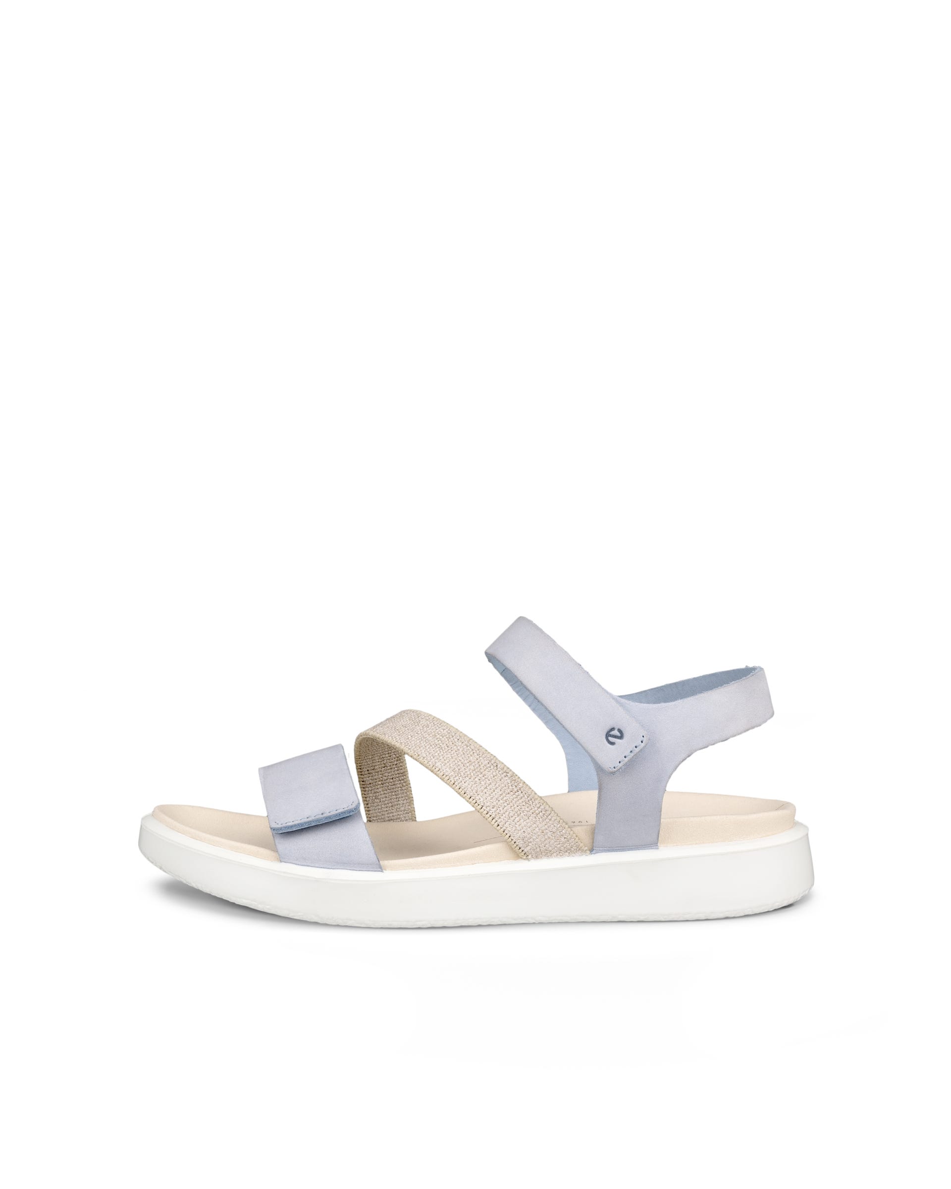 Women's ECCO® Flowt Nubuck Wedge Sandal - Blue - Outside
