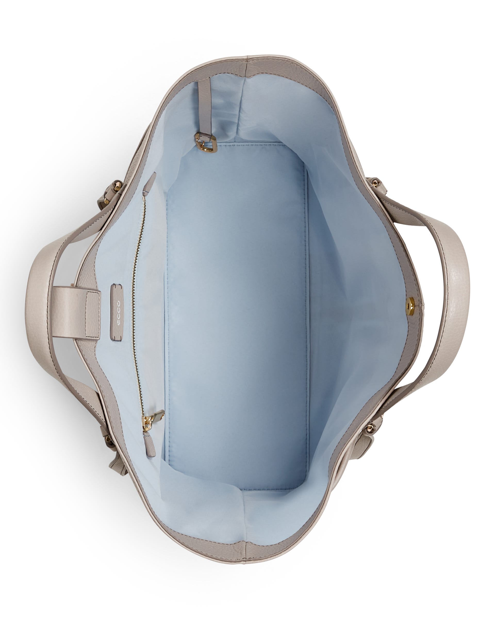 ECCO® Tote Pebbled Leather Tote Bag - Beige - Birdeye