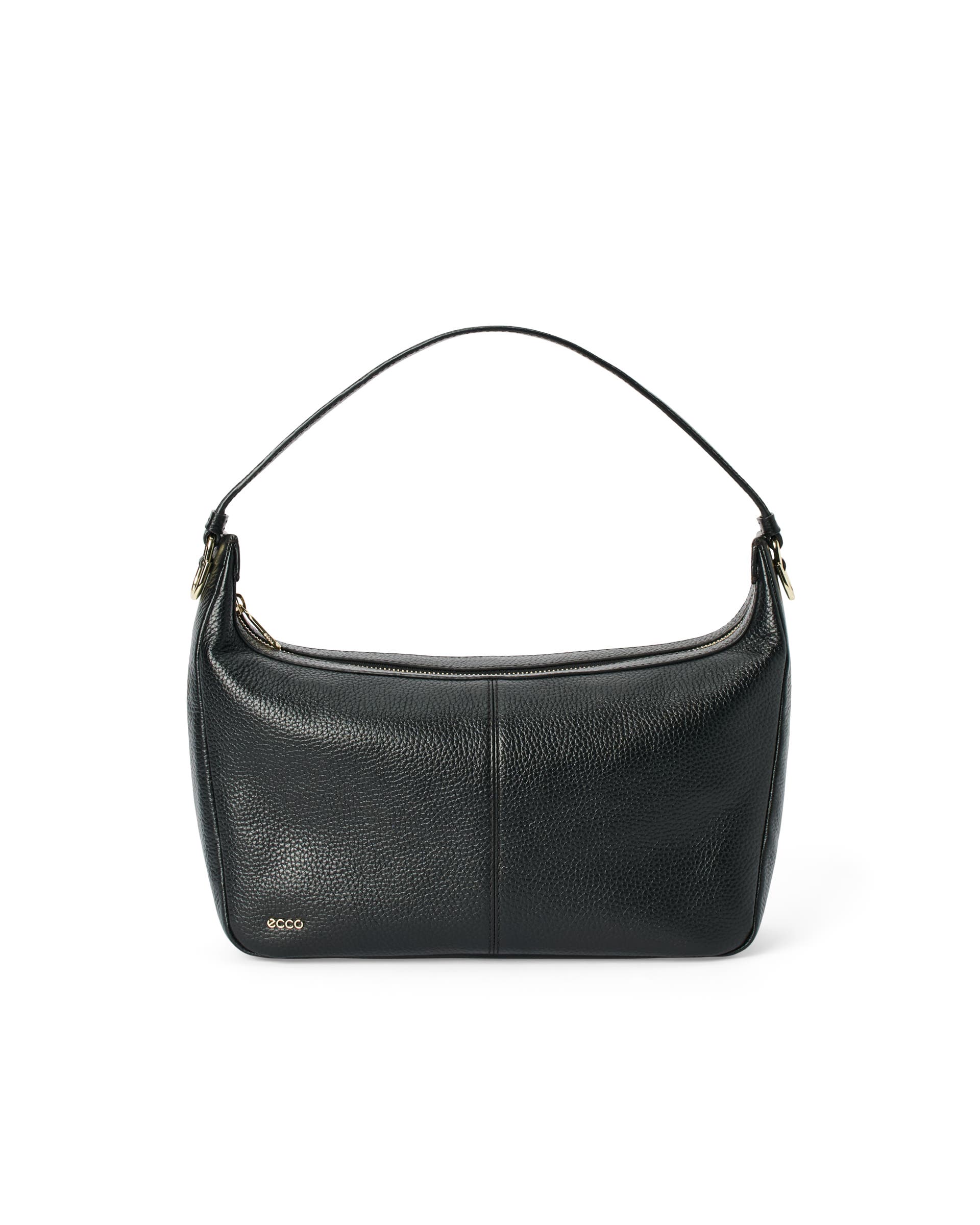 ECCO® Small Hobo Leather Shoulder & Crossbody Bag - Black - Main