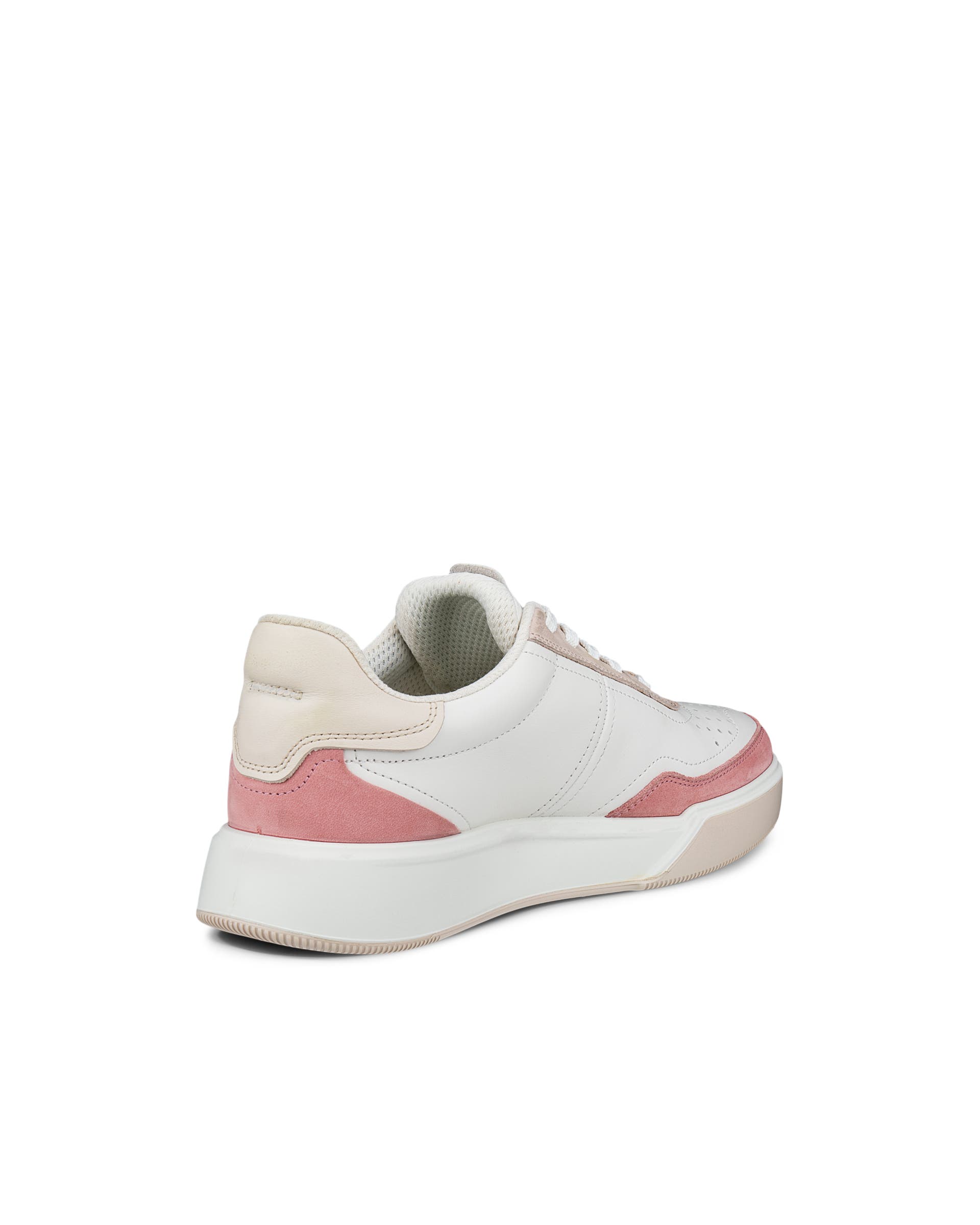 Women's ECCO® Street Court Leather Sneaker - White - Back