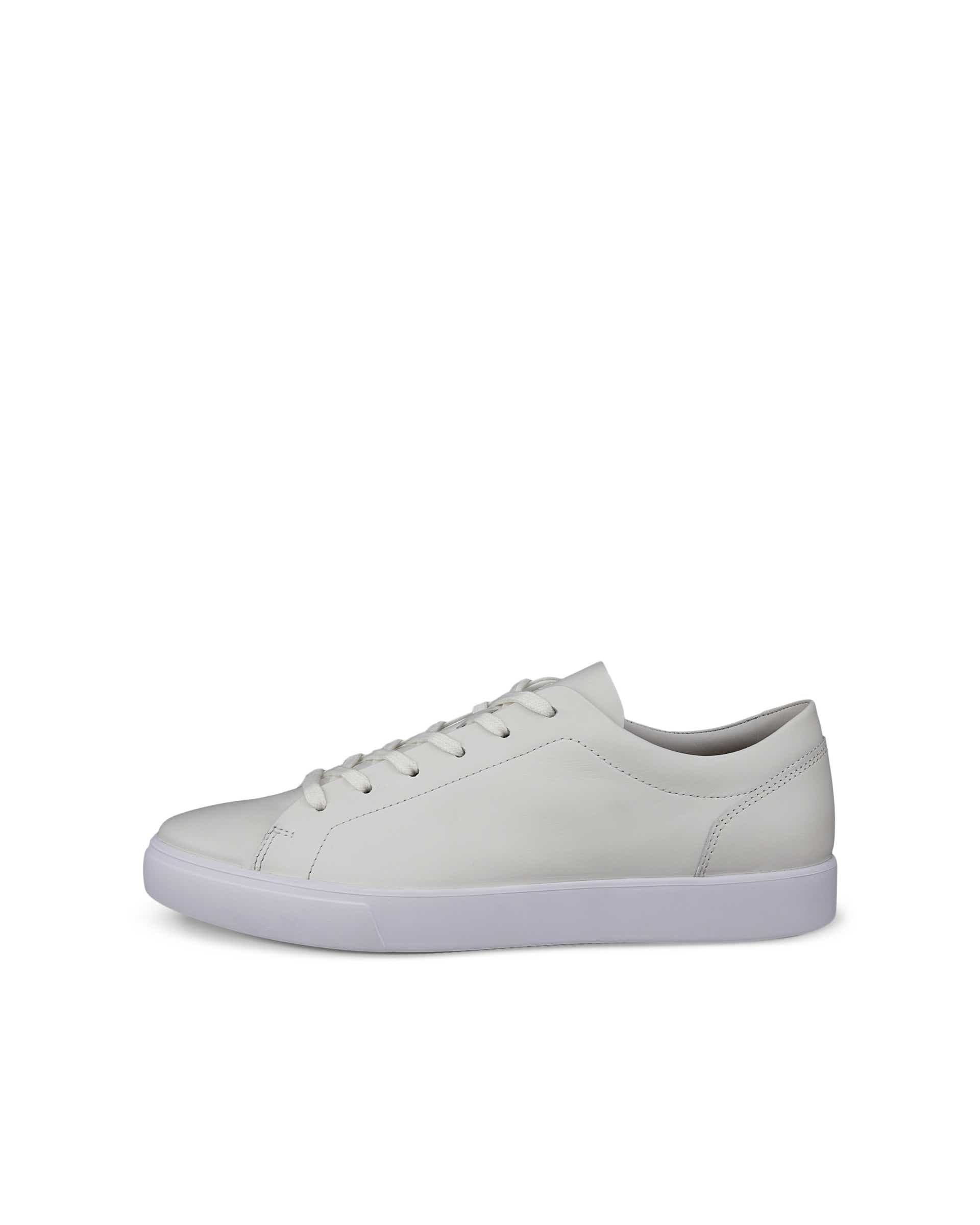 Men's ECCO® SOFT 10 Leather Trainer - White - Outside