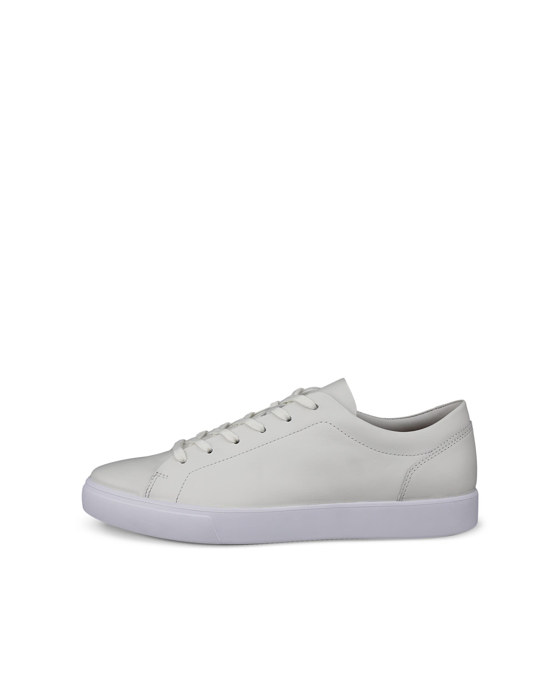 Men's ECCO® SOFT 10 Suede Trainer - White - Outside