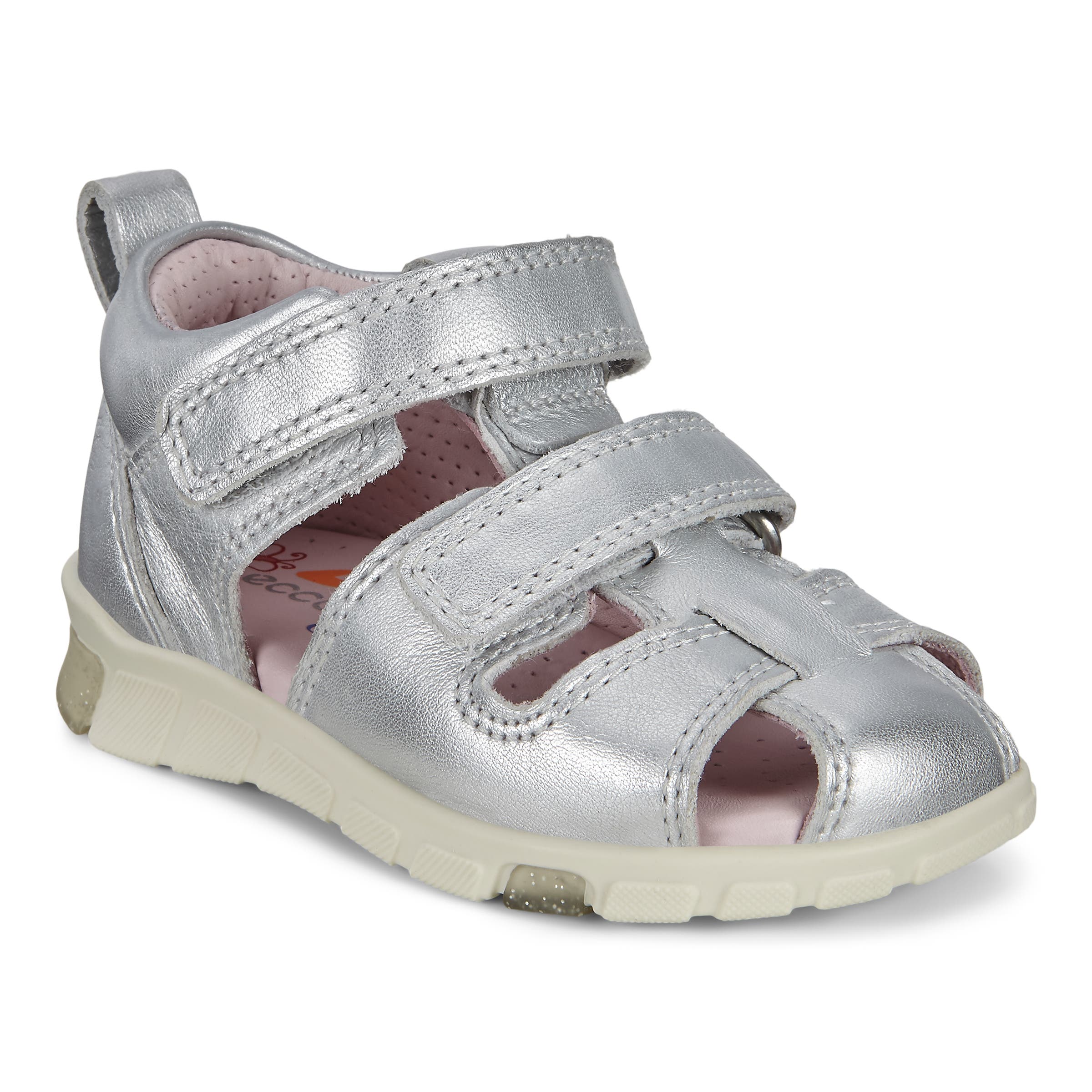 Kids' ECCO® Mini Stride Leather Fisherman Sandal - Metallics - Main