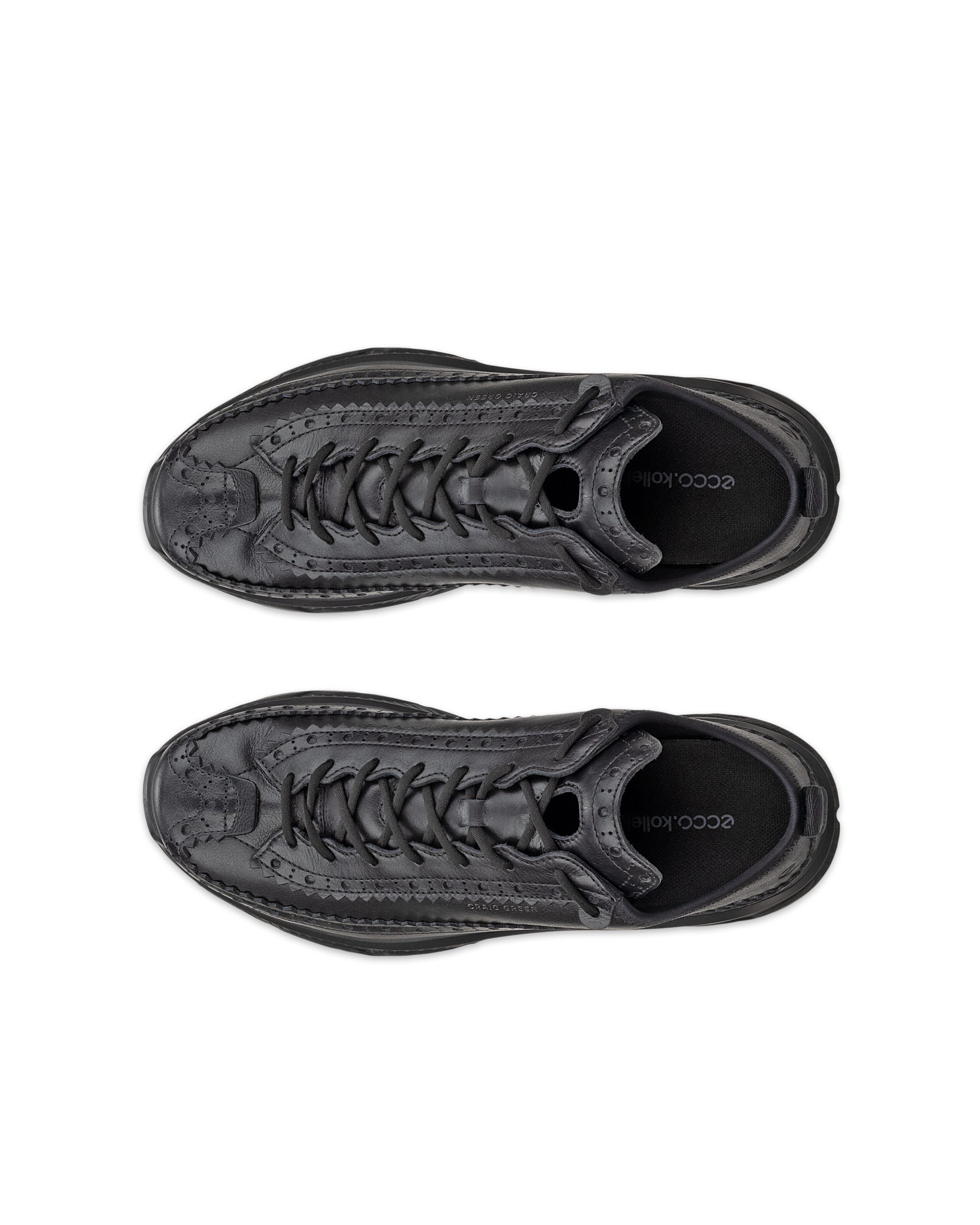Women's ECCO® RECEPTOR XP Leather Platform Trainer - Black - Outside