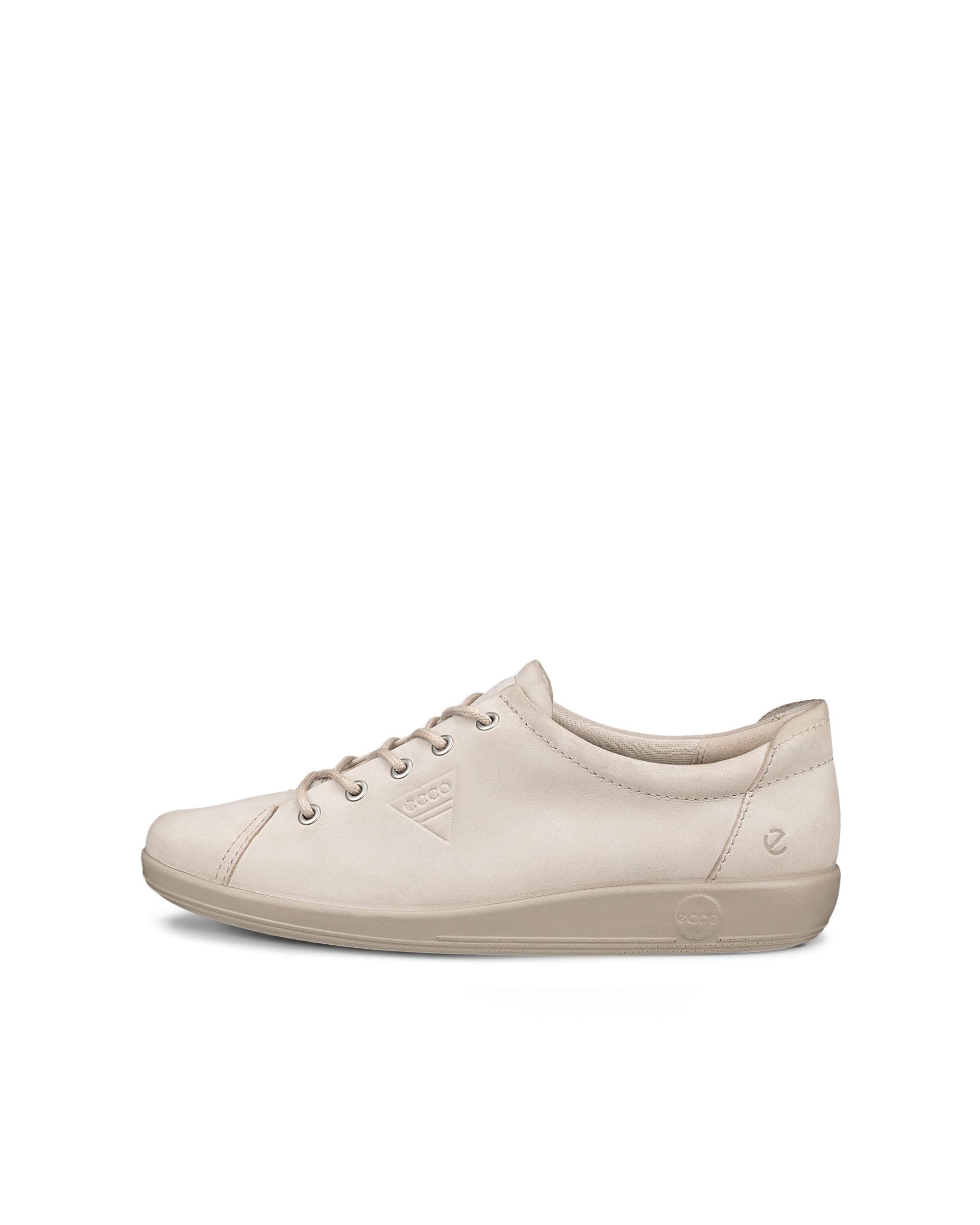 ECCO® SOFT 2.0 sko i nubuck med snørebånd til damer - Beige - Outside