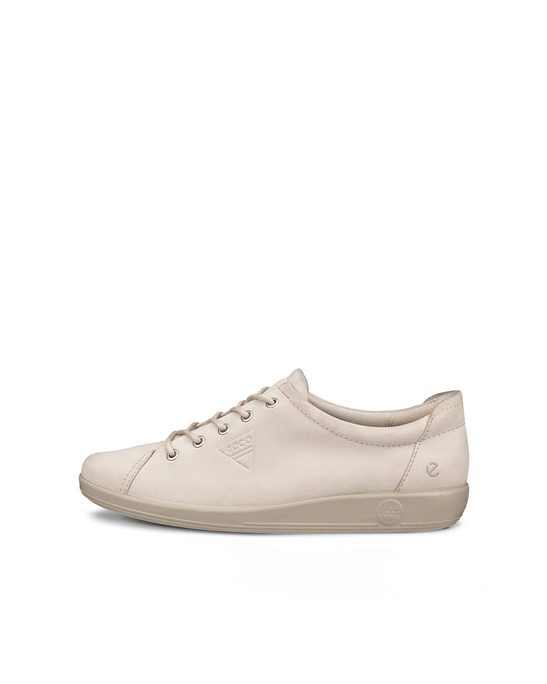 ECCO® SOFT 2.0 sko i nubuck med snørebånd til damer - Beige - Outside