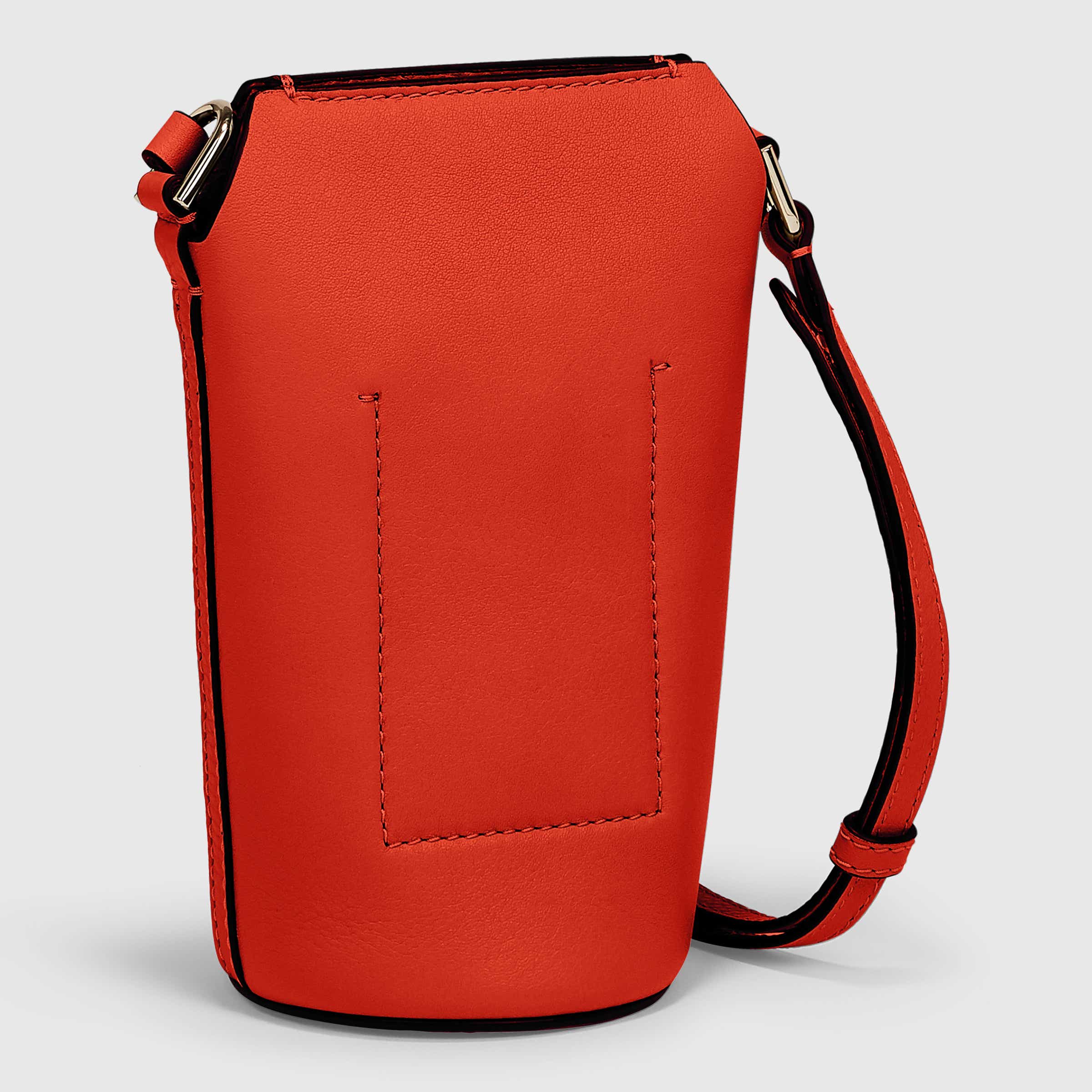 ECCO® Textureblock Leather Crossbody Bag - Red - Back
