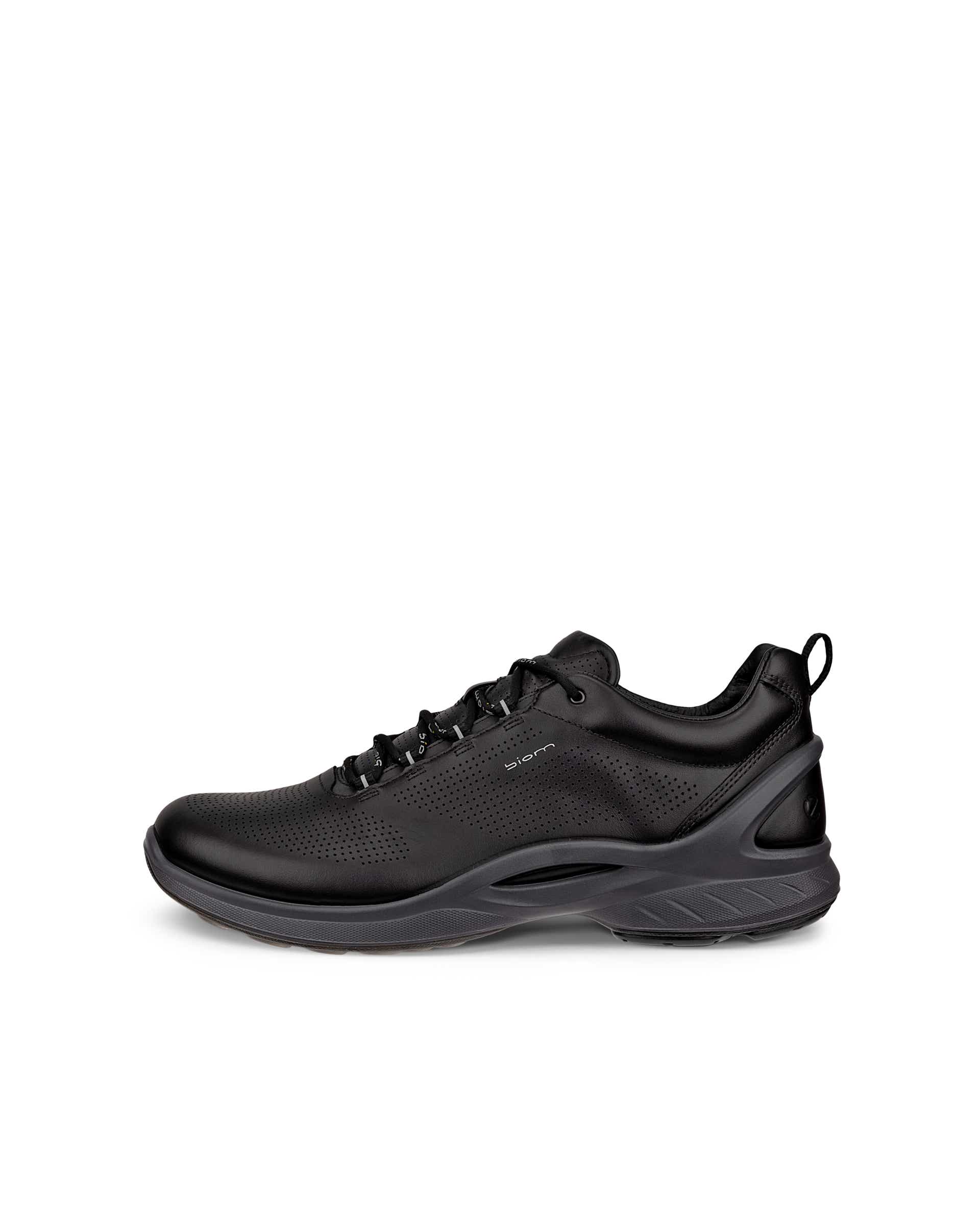 Men's ECCO® Biom Fjuel Leather Outdoor Sneaker - Black - Outside