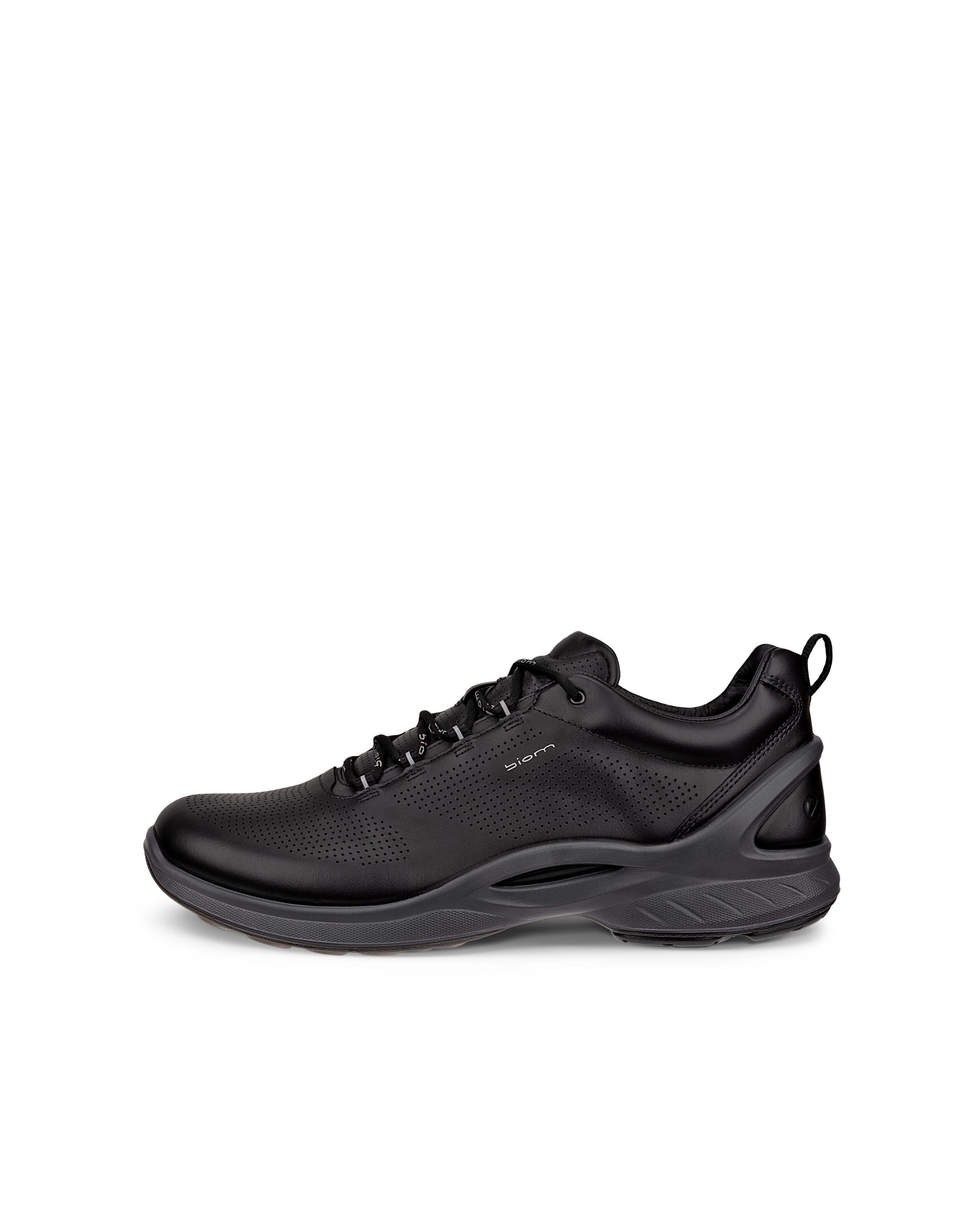 Men's ECCO® Biom Fjuel Leather Outdoor Sneaker - Black - Outside
