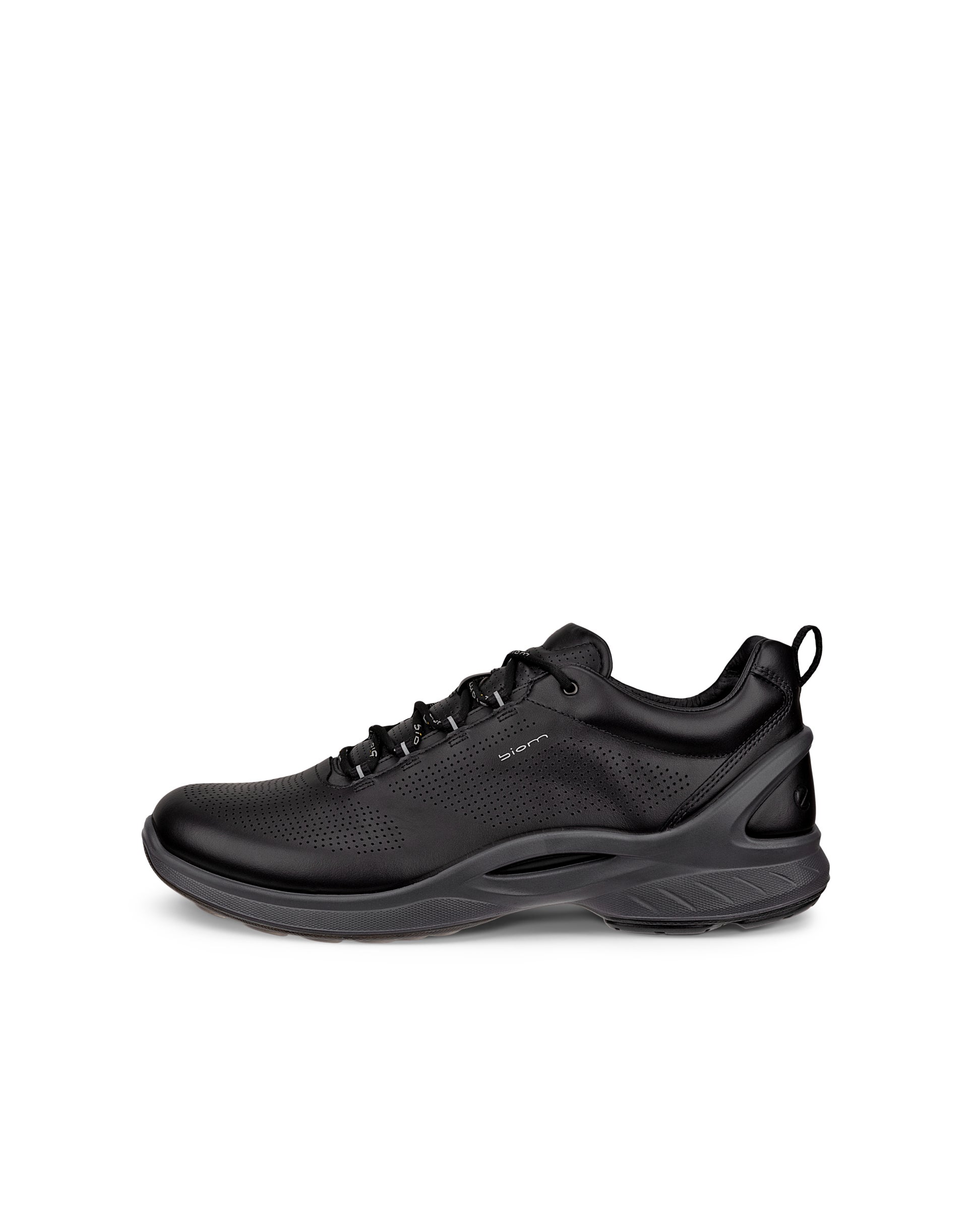Men's ECCO® Biom Fjuel Leather Outdoor Sneaker - Black - Outside