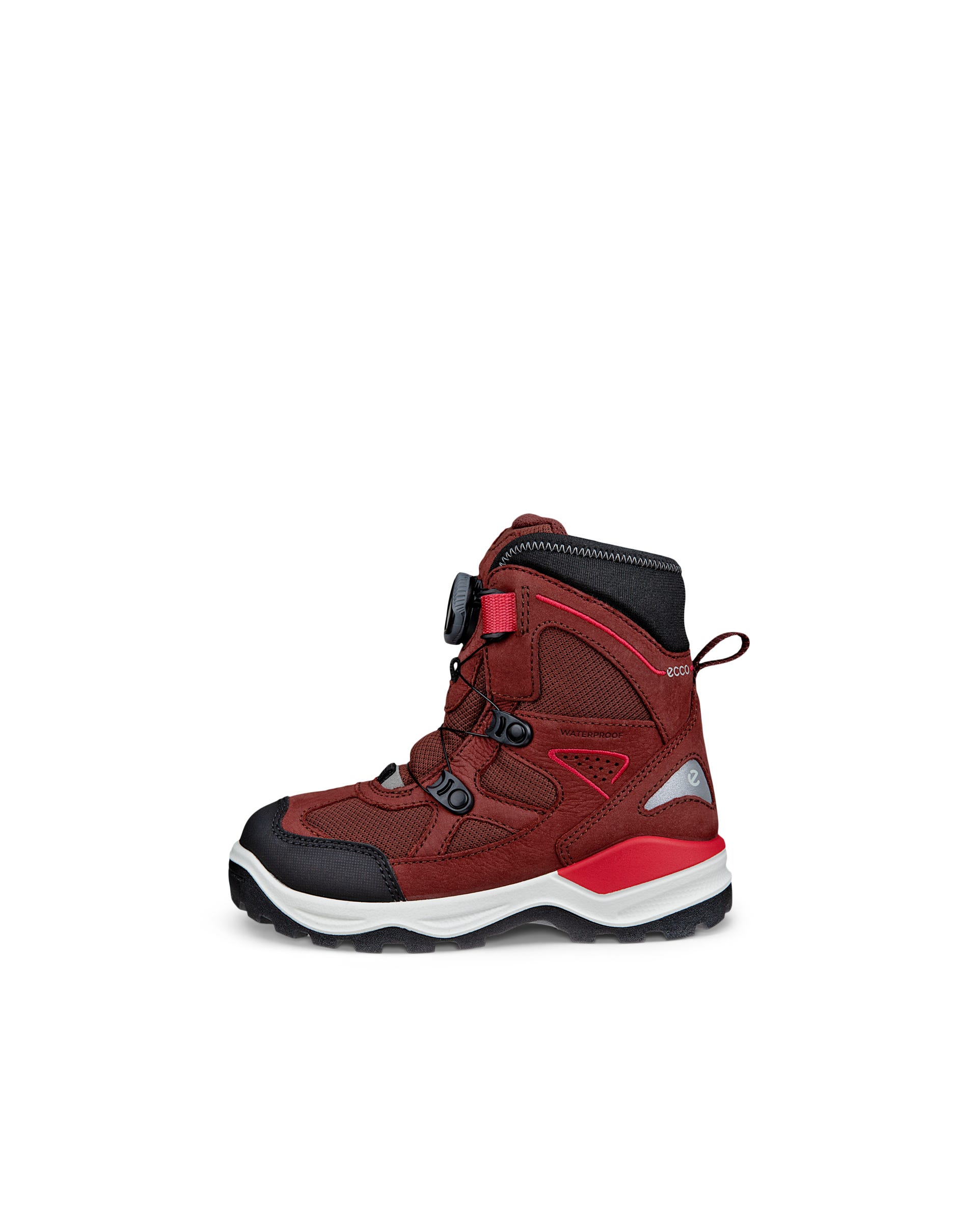 Dziecięce wodoodporne nubukowe buty zimowe ECCO® SNOW MOUNTAIN - Czerwony - Outside