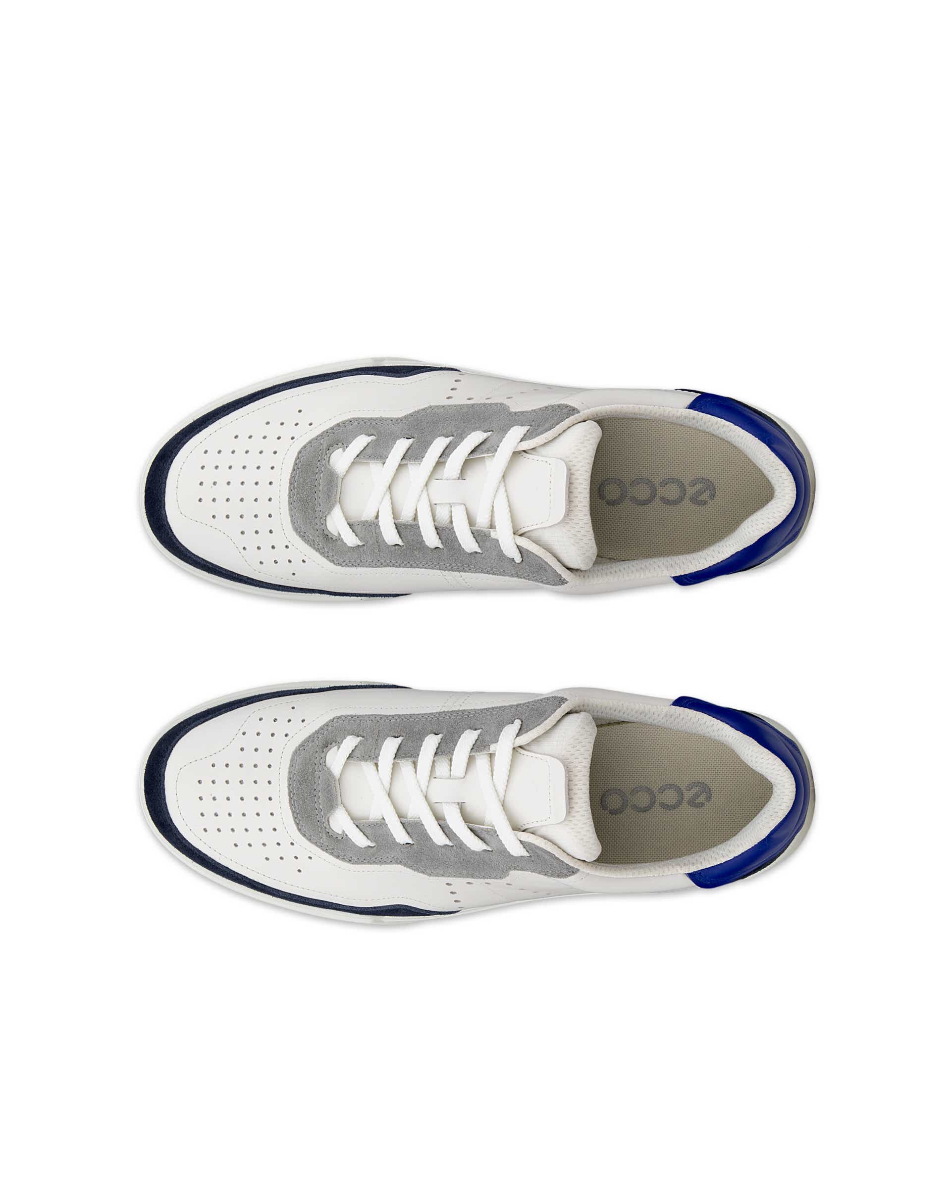 Pánské kožené tenisky ECCO® Street Court - Bílá - Top left pair