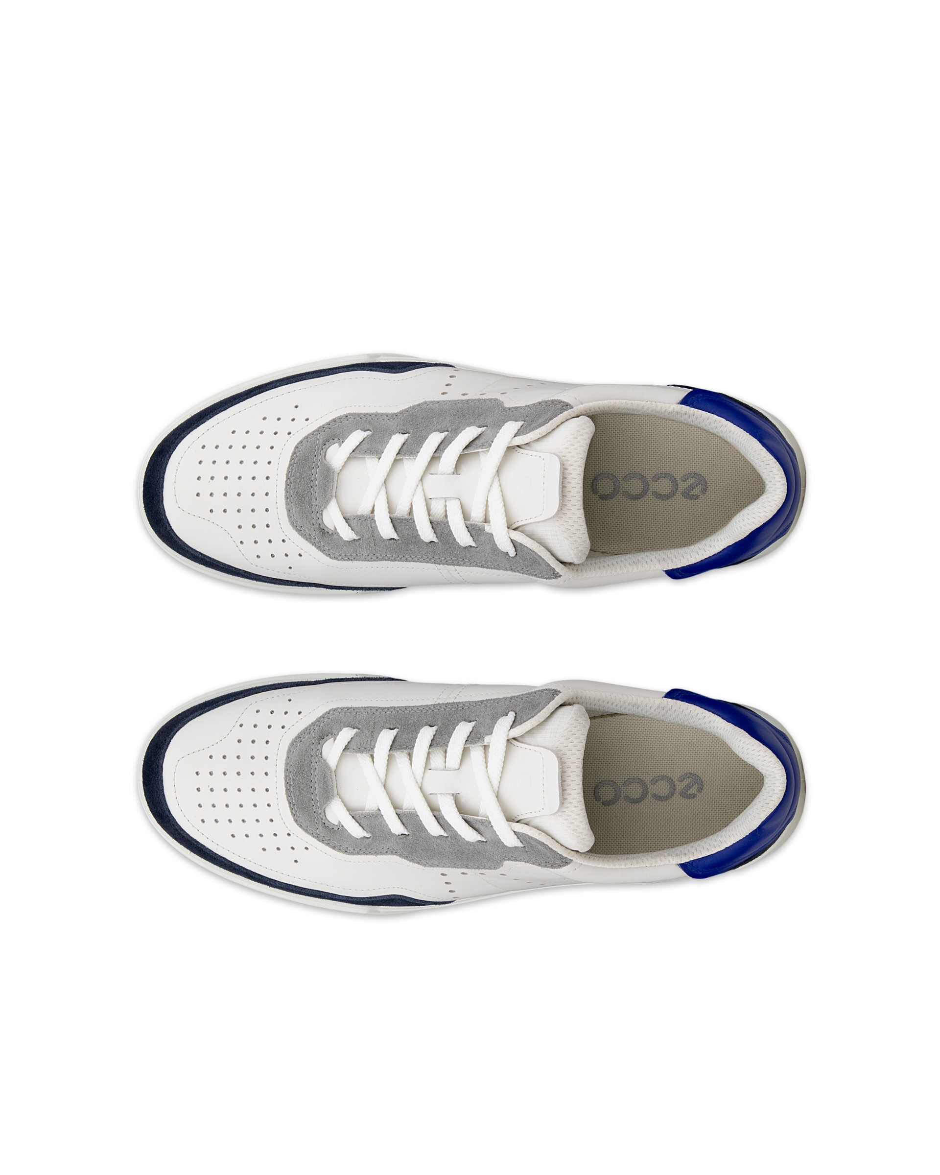 Pánské kožené tenisky ECCO® Street Court - Bílá - Top left pair