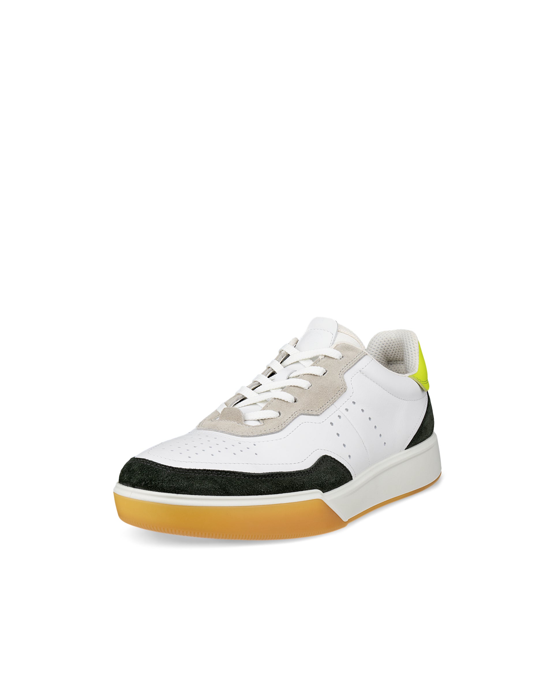 ECCO® Street Court baskets en cuir pour homme - Blanc - Main