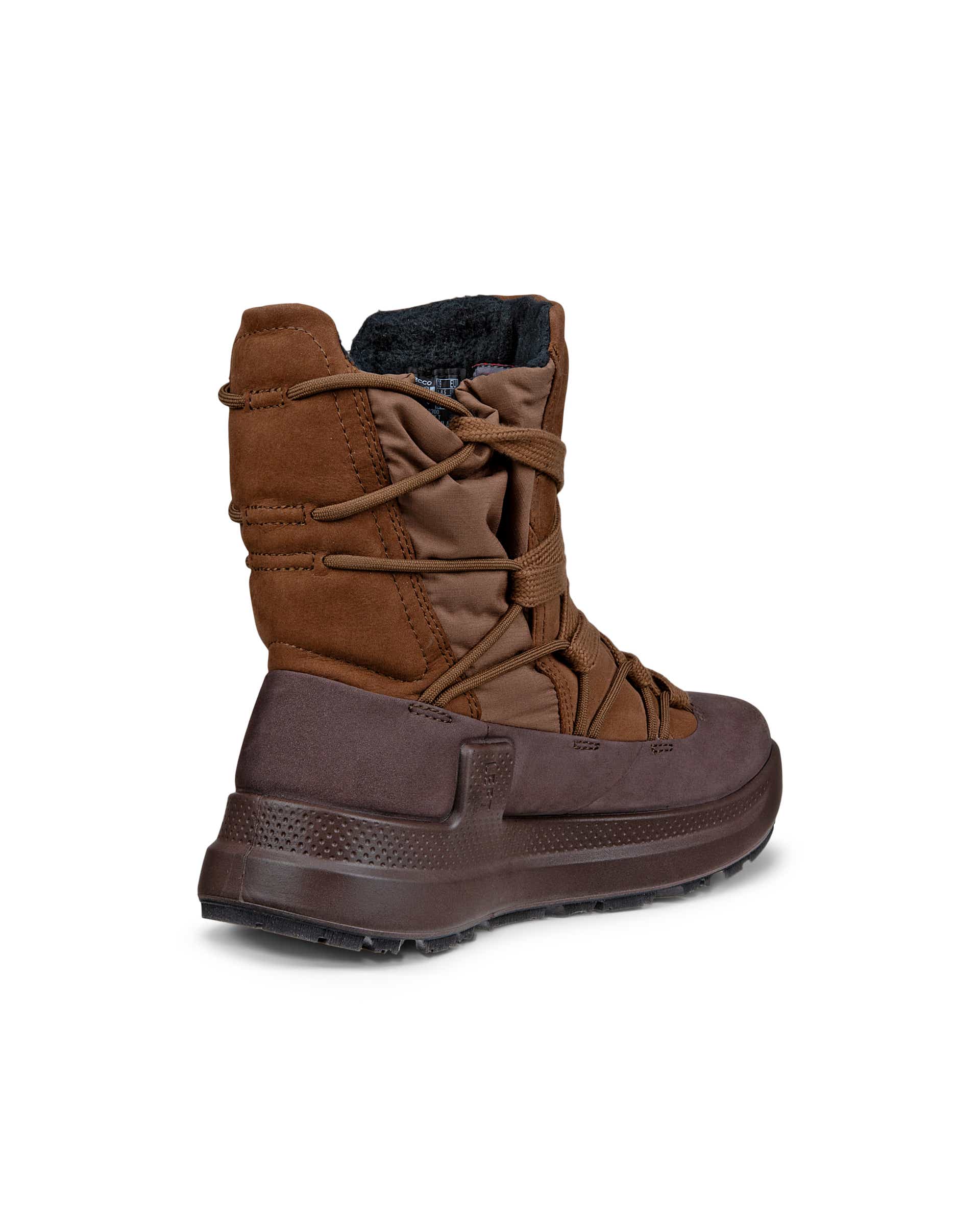 Women's ECCO® SOLICE Nubuck Gore-Tex Mid-Cut Outdoor Boot - Brown - Back