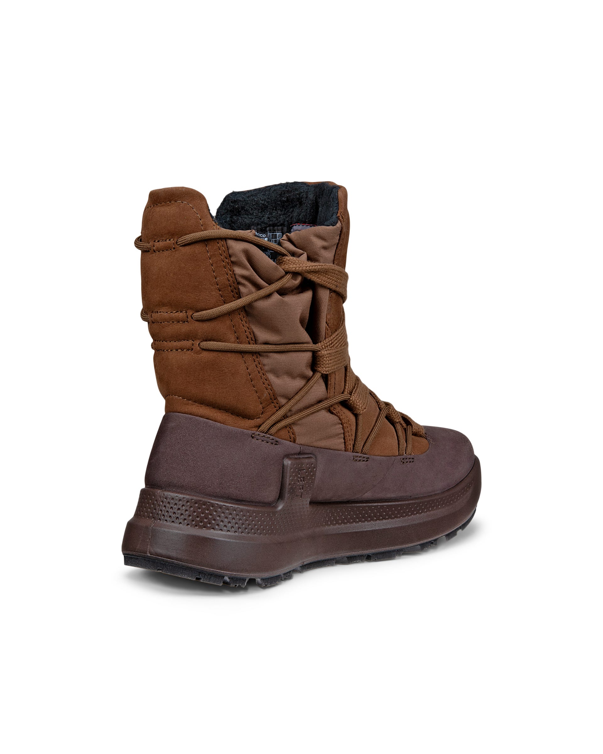 Women's ECCO® SOLICE Nubuck Gore-Tex Mid-Cut Outdoor Boot - Brown - Back