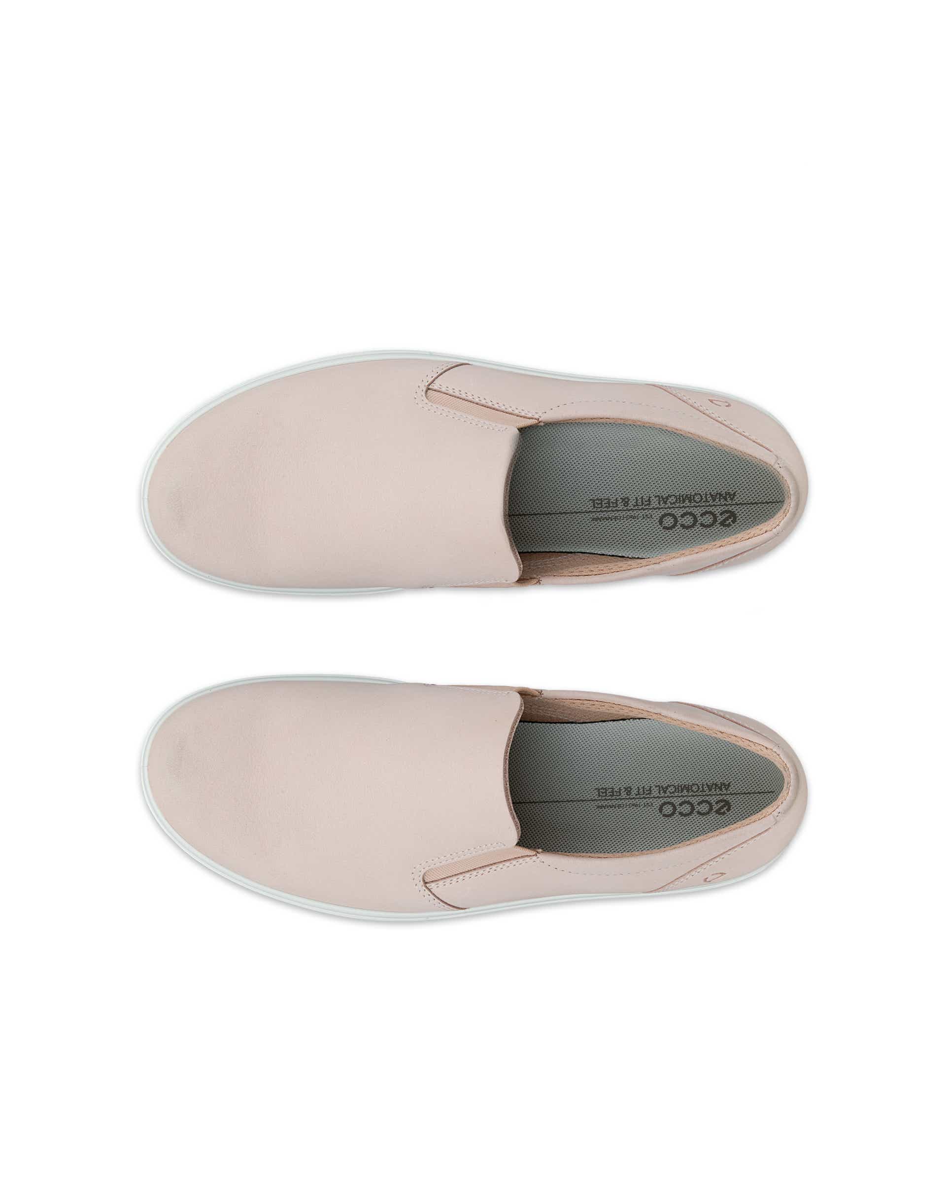 Ženski slip-on čevlji iz nubuk usnja ECCO® CLASSIC SNEAKER - Rožnata - Top left pair