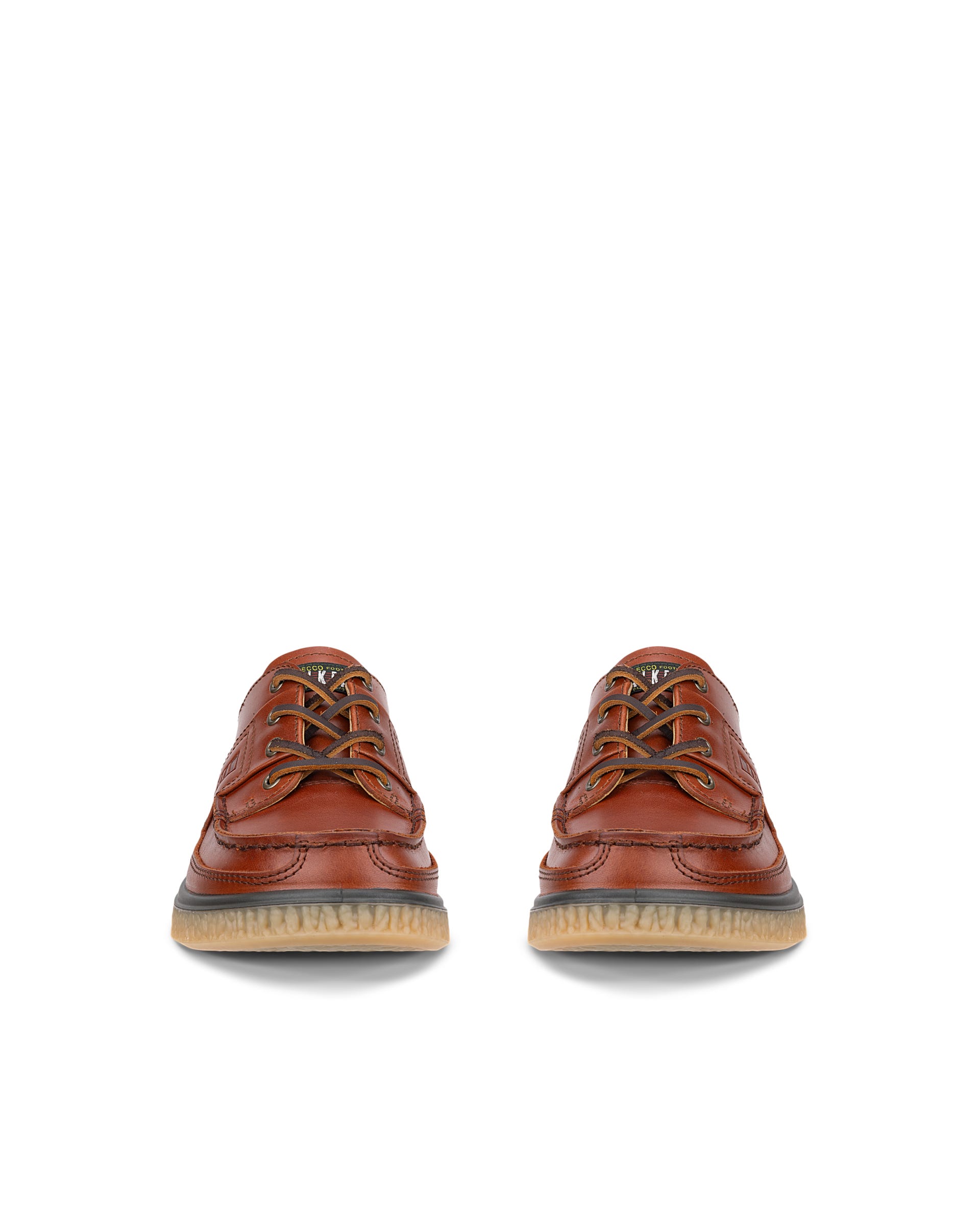 Męskie skórzane buty z ozdobnym szwem ECCO® WALKER 3.0 - Brązowy - Outside