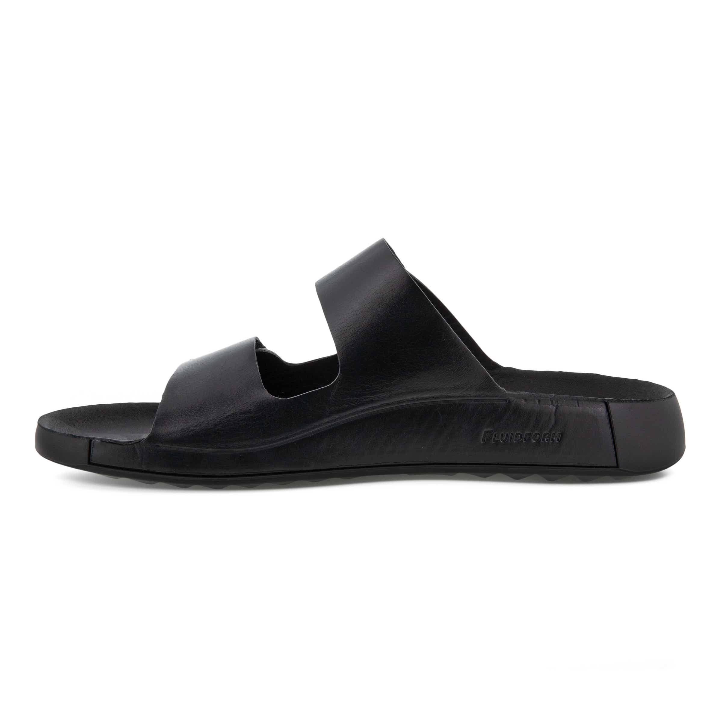 Men's ECCO® Cozmo Leather Buckle Two Strap Sandal  - Black - Inside