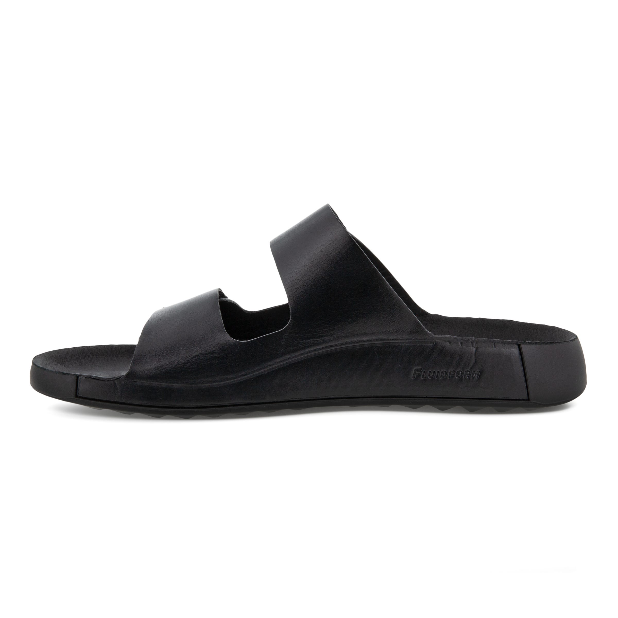 Men's ECCO® Cozmo Leather Buckle Two Strap Sandal  - Black - Inside